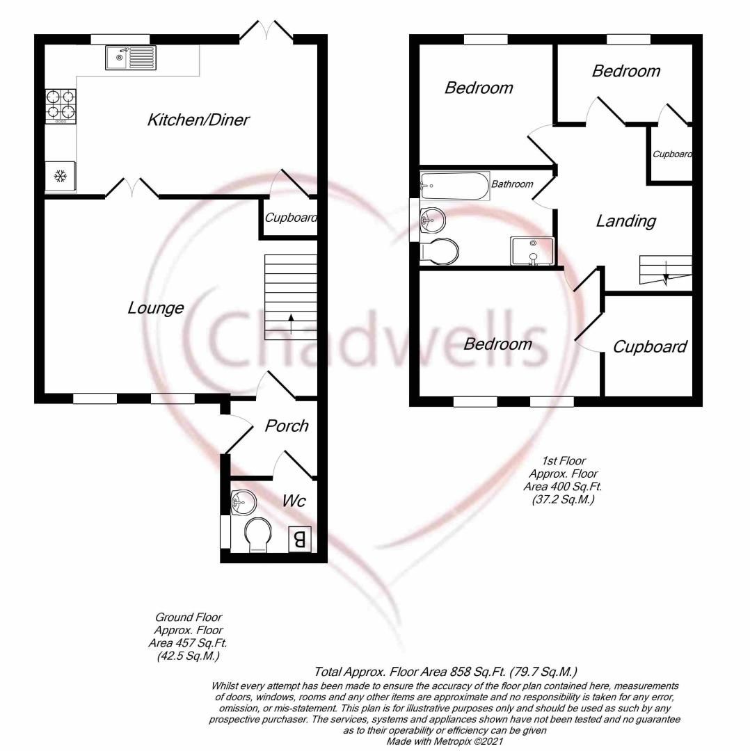 3 bed house for sale in Chatsworth Street, Sutton In Ashfield, NG17 - Property Floorplan