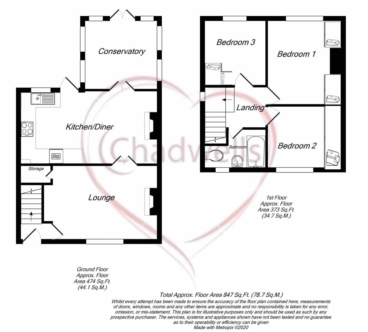 3 bed house for sale in Whinney Lane, New Ollerton, NG22 - Property Floorplan