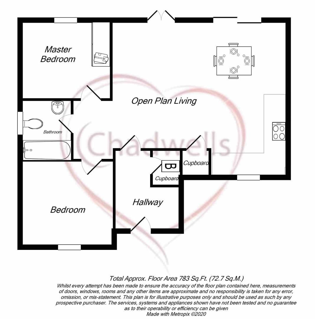 2 bed bungalow for sale in Beech Avenue, Edwinstowe, NG21 - Property Floorplan