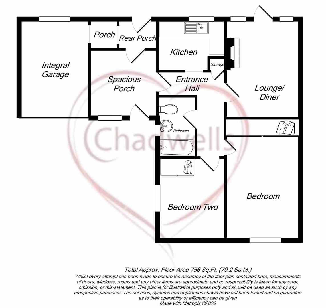2 bed bungalow for sale in Tor Lane, Ollerton, NG22 - Property Floorplan