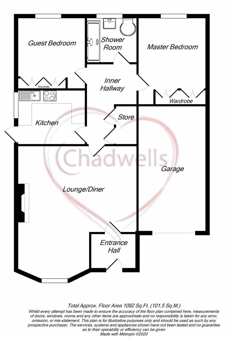 2 bed bungalow for sale in Pinewood Avenue, Mansfield, NG21 - Property Floorplan