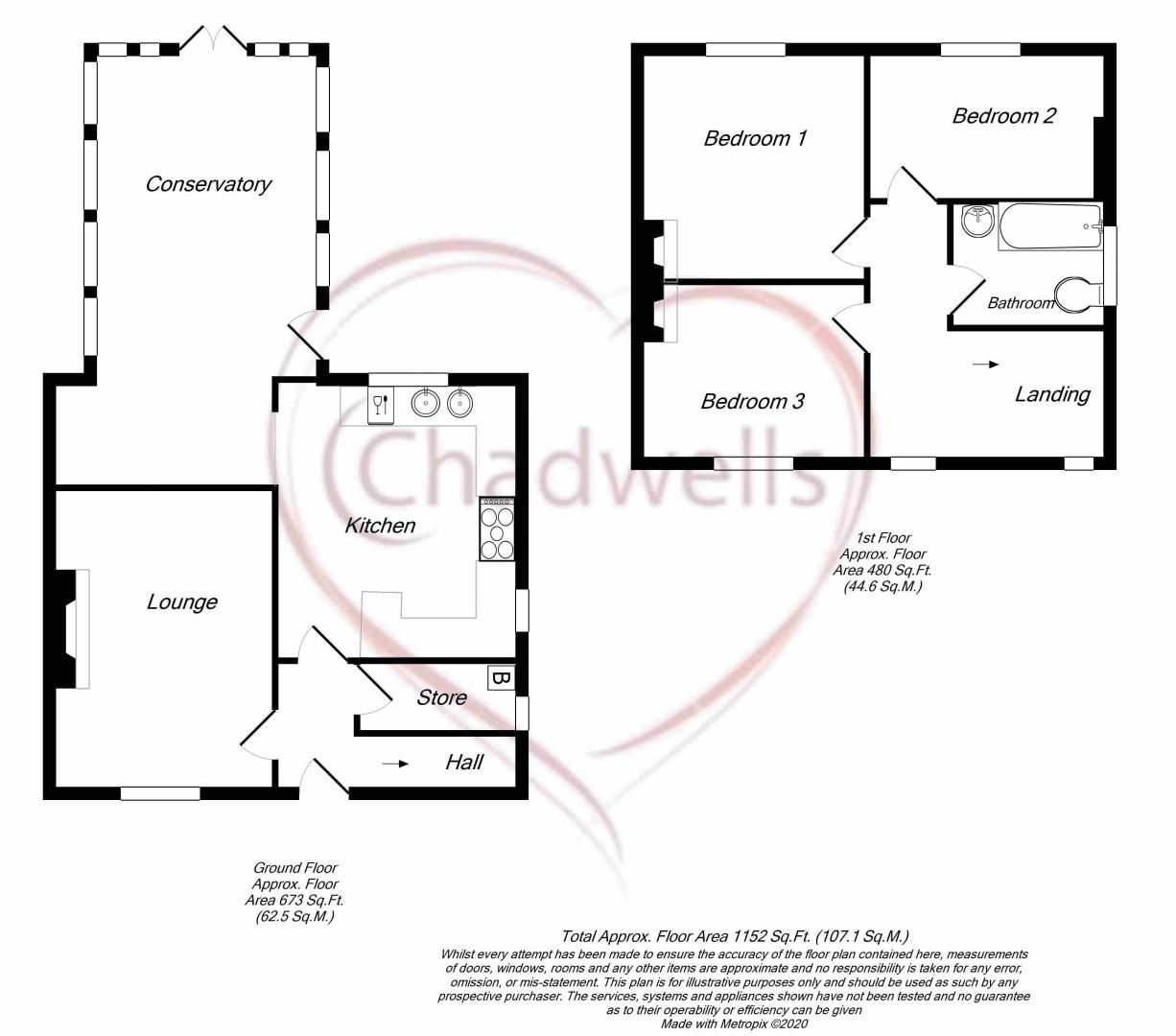 3 bed house for sale in Whinney Lane, New Ollerton, NG22 - Property Floorplan