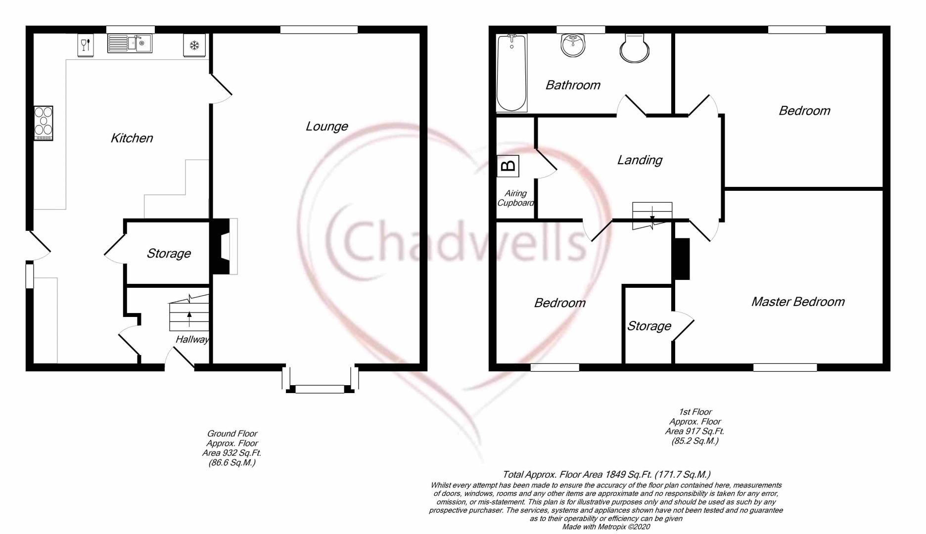 3 bed house for sale in Dove Croft, New Ollerton, NG22 - Property Floorplan