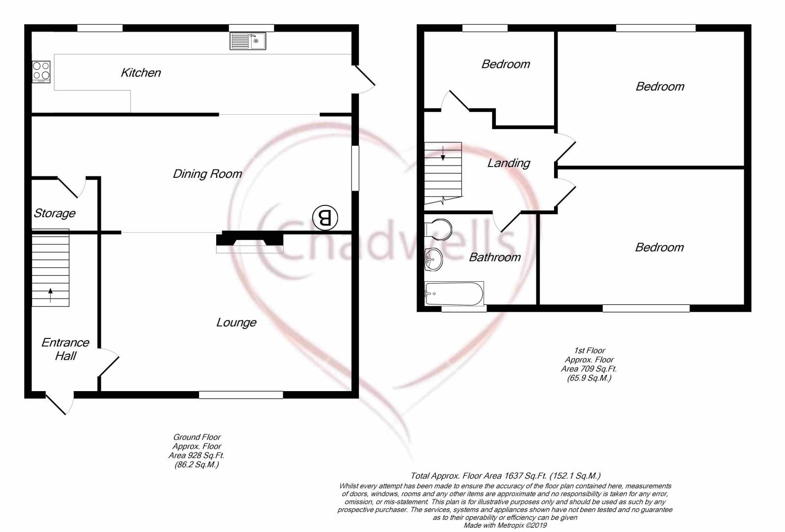 3 bed house for sale in Pine Avenue, New Ollerton, NG22 - Property Floorplan