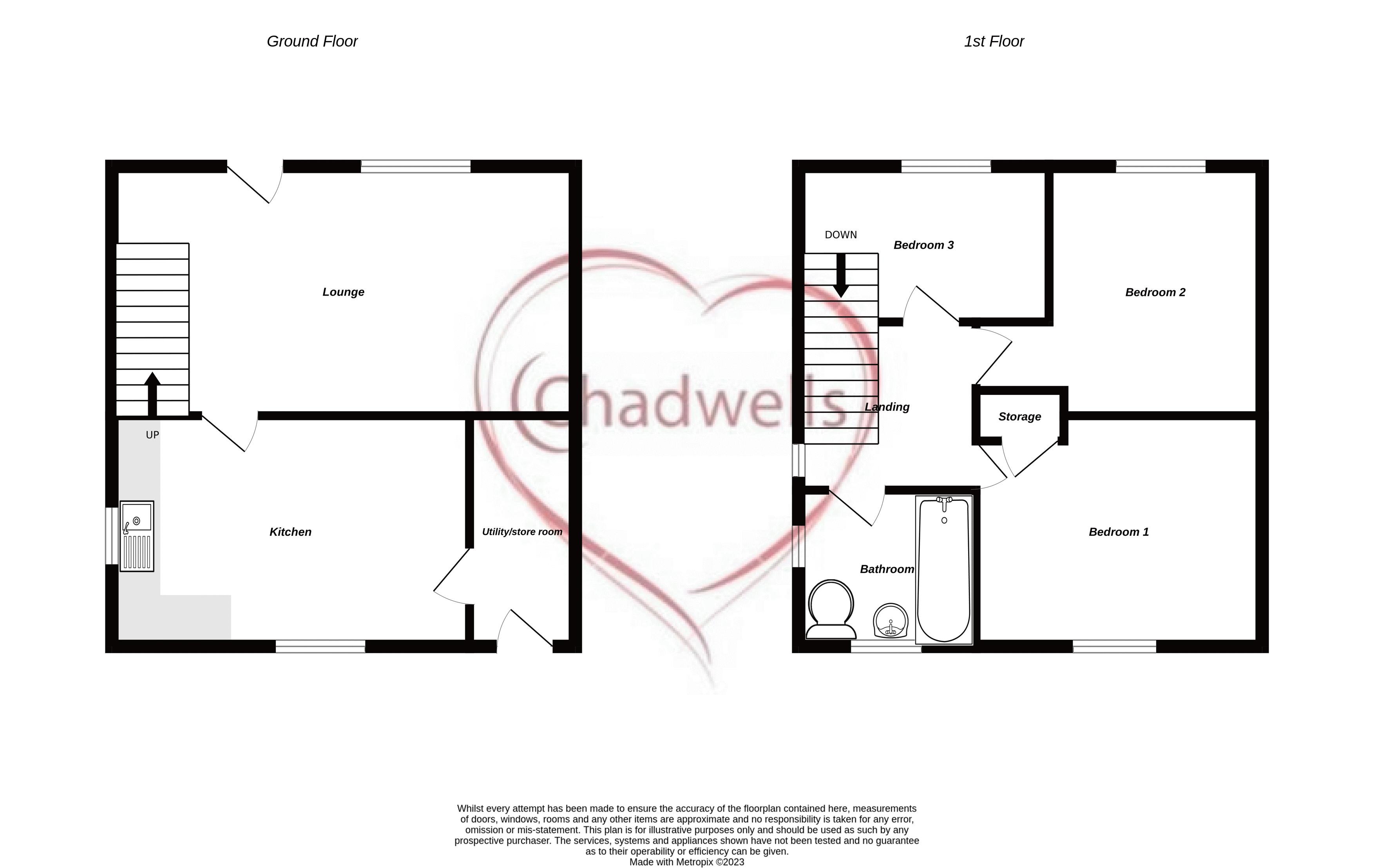 3 bed house for sale in Cedar Lane, Ollerton, NG22 - Property Floorplan