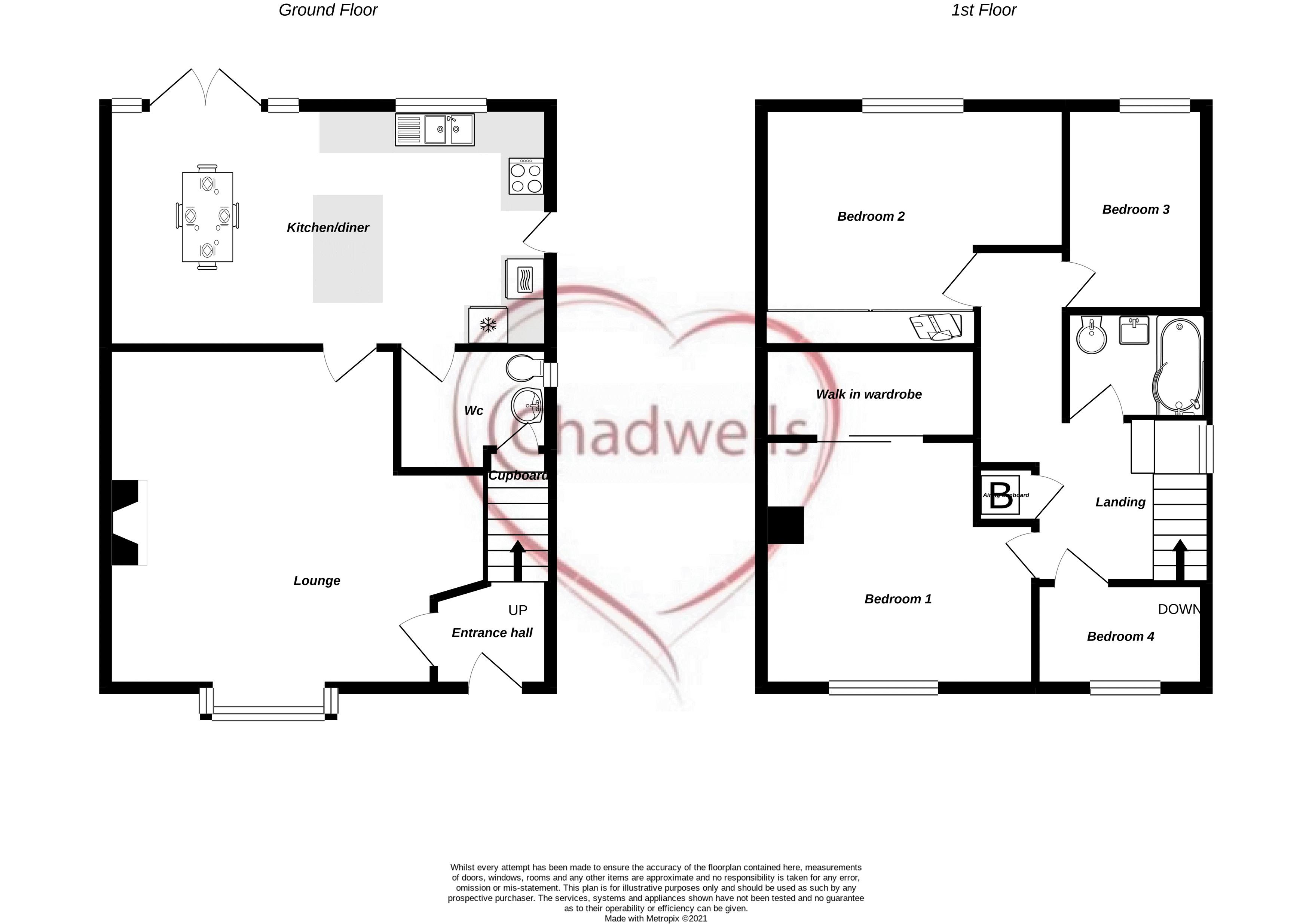 4 bed house for sale in Hatfield Close, Rainworth, NG21 - Property Floorplan