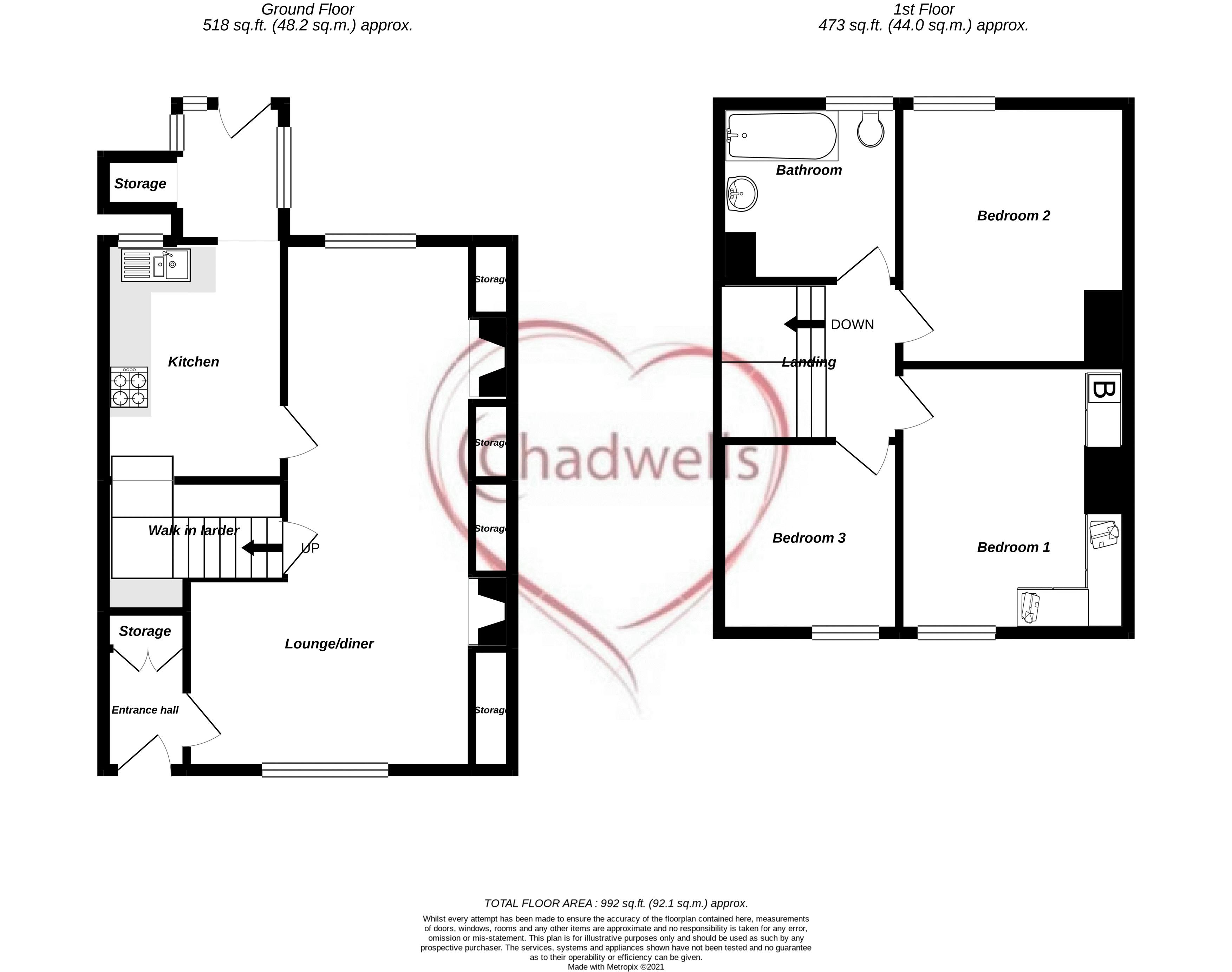 3 bed house for sale in Eighth Avenue, Forest Town, NG19 - Property Floorplan