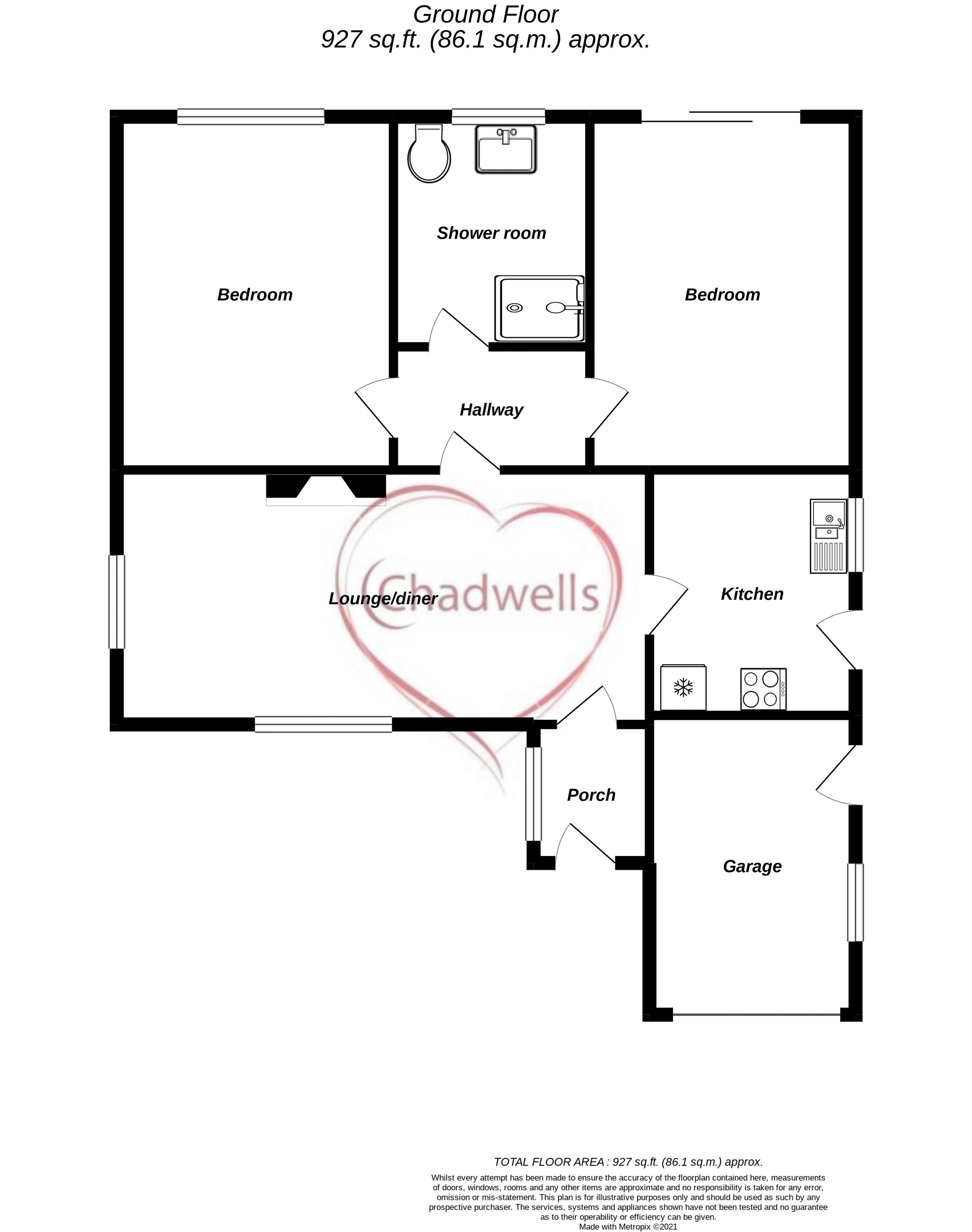 2 bed bungalow for sale in St. Peters Avenue, Church Warsop, NG20 - Property Floorplan
