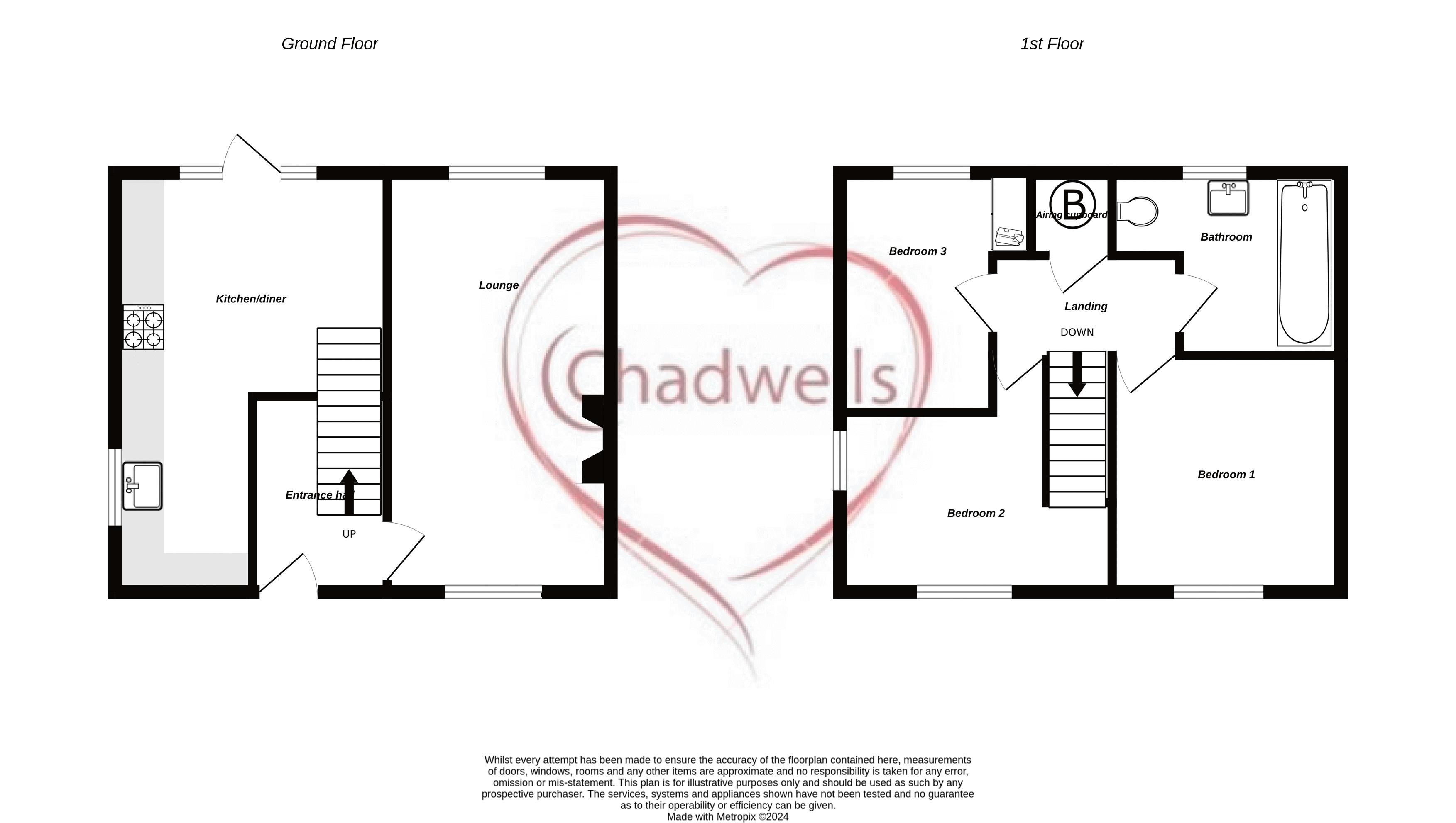 3 bed house for sale in Petersmith Drive, Ollerton, NG22 - Property Floorplan