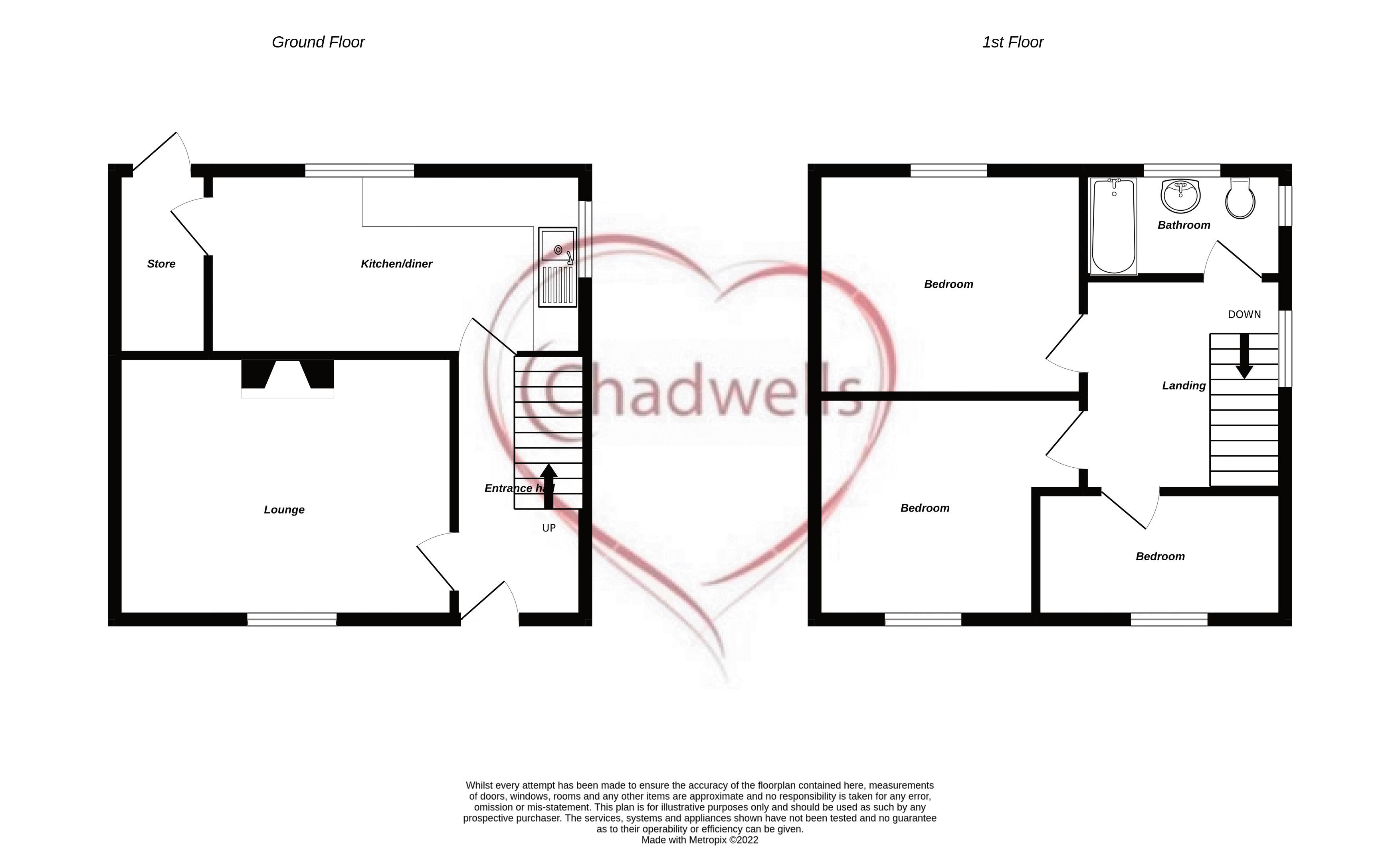 3 bed house for sale in Chestnut Drive, New Ollerton, NG22 - Property Floorplan