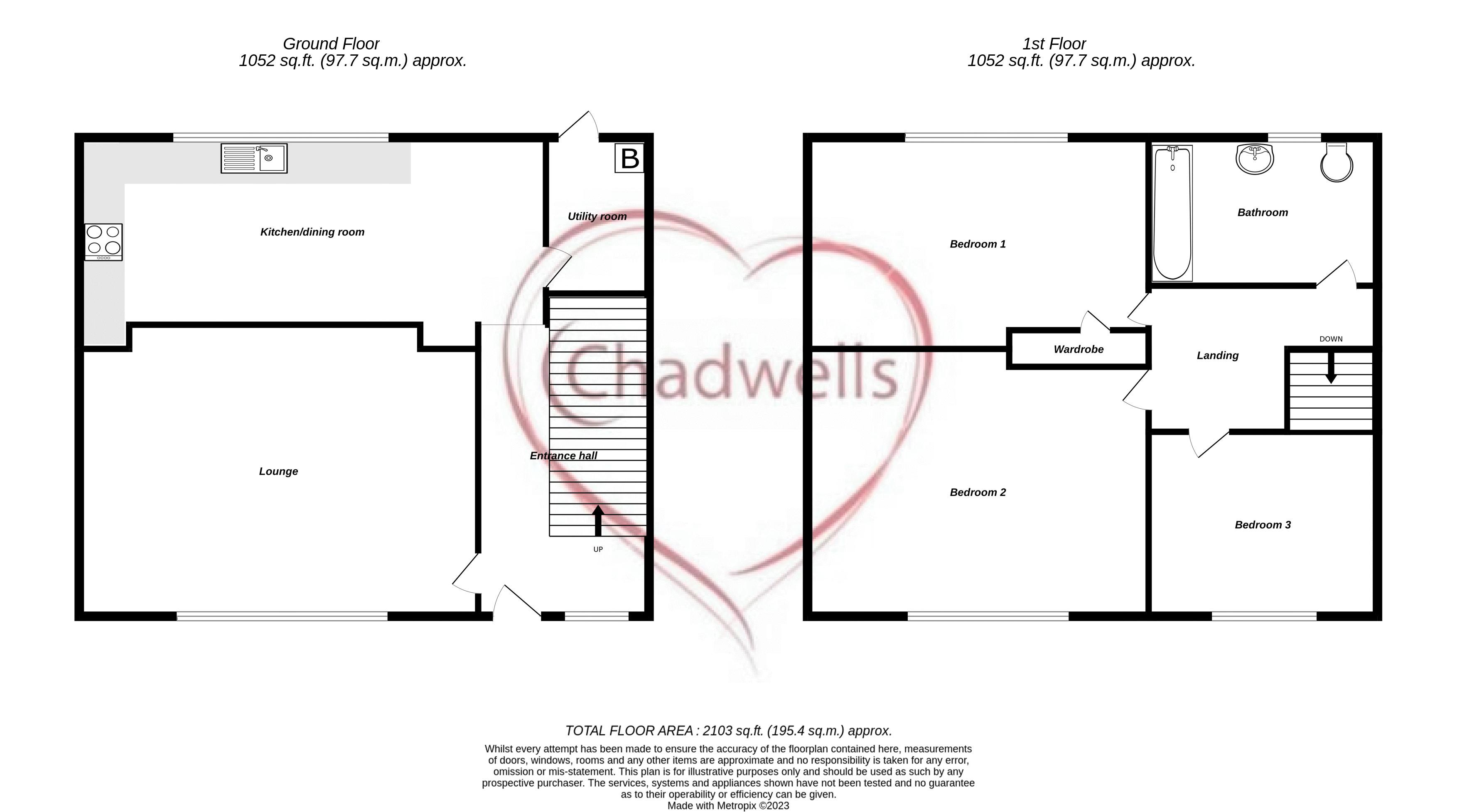 3 bed house for sale in Cedar Lane, Ollerton, NG22 - Property Floorplan