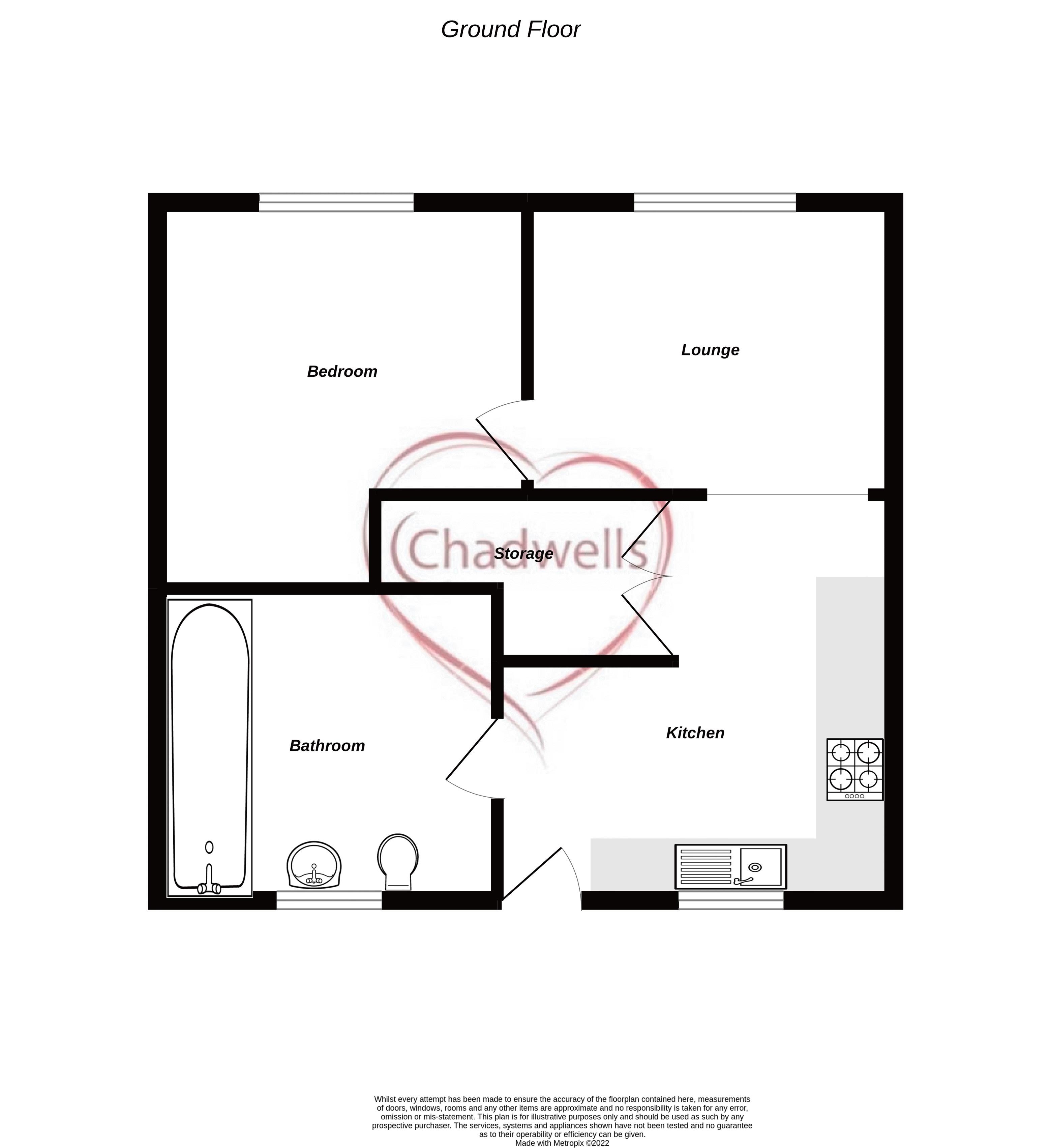 1 bed flat to rent in Whinney Lane, Ollerton, NG22 - Property Floorplan