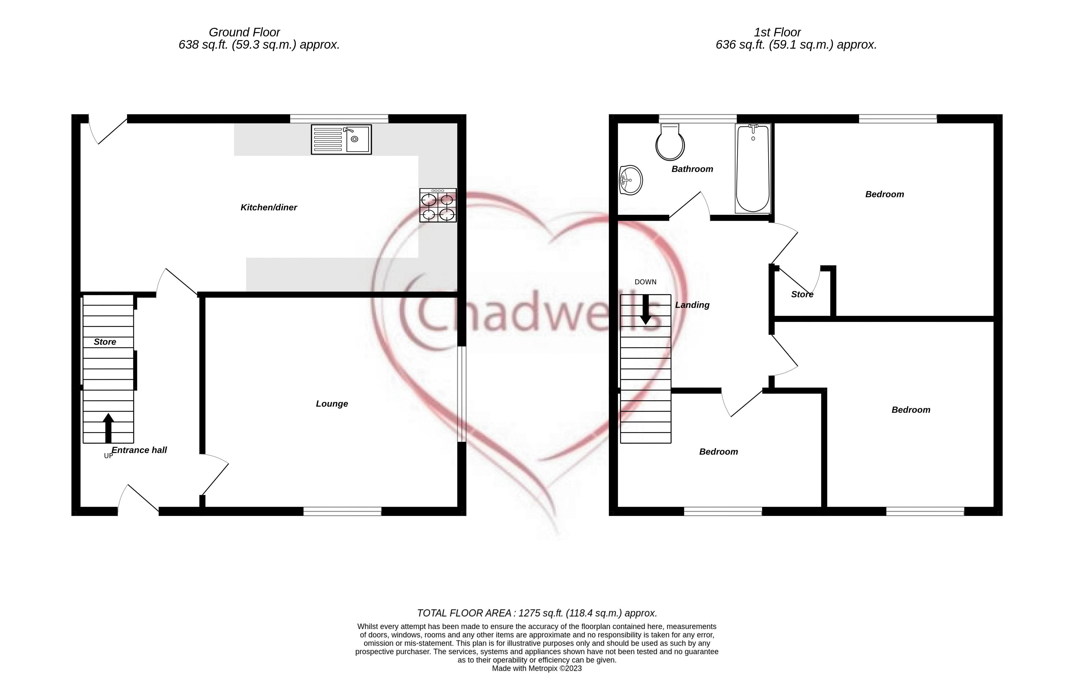 3 bed house for sale in Petersmith Drive, New Ollerton, NG22 - Property Floorplan