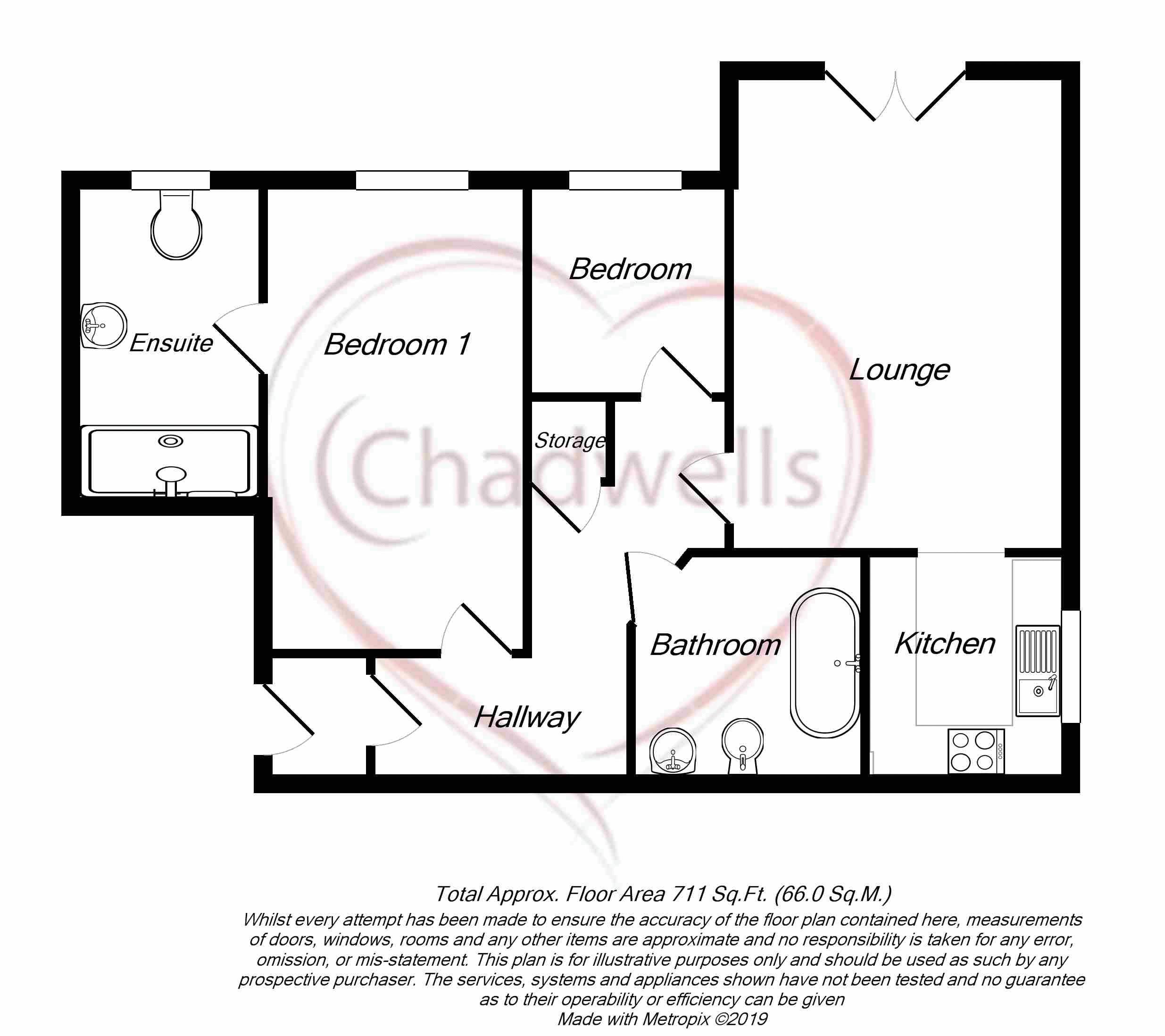 2 bed flat for sale in St. Stephens Road, Ollerton, NG22 - Property Floorplan