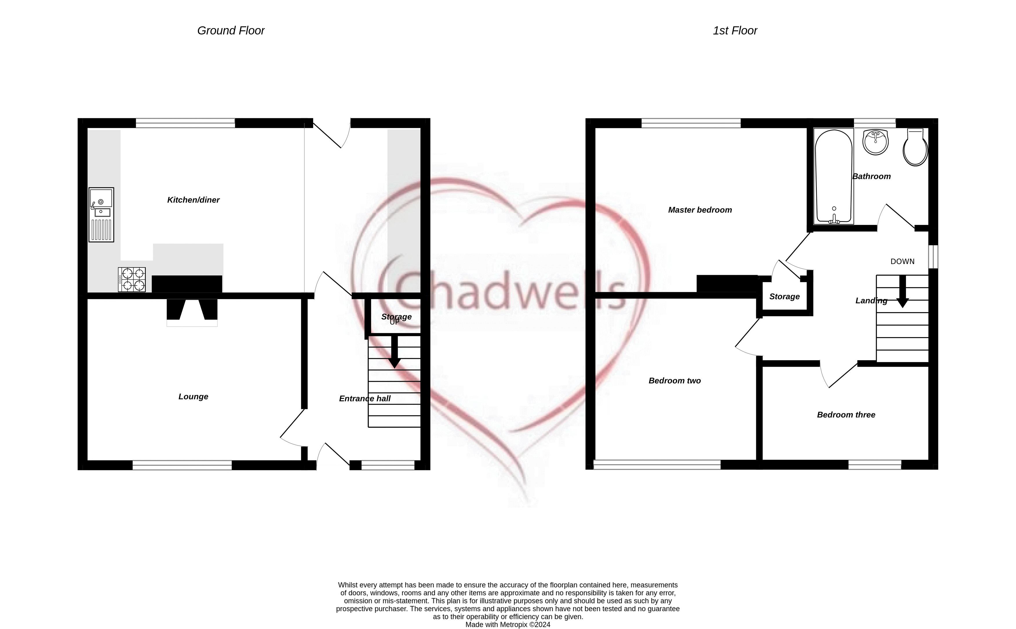 3 bed house for sale in Chestnut Drive, Ollerton, NG22 - Property Floorplan