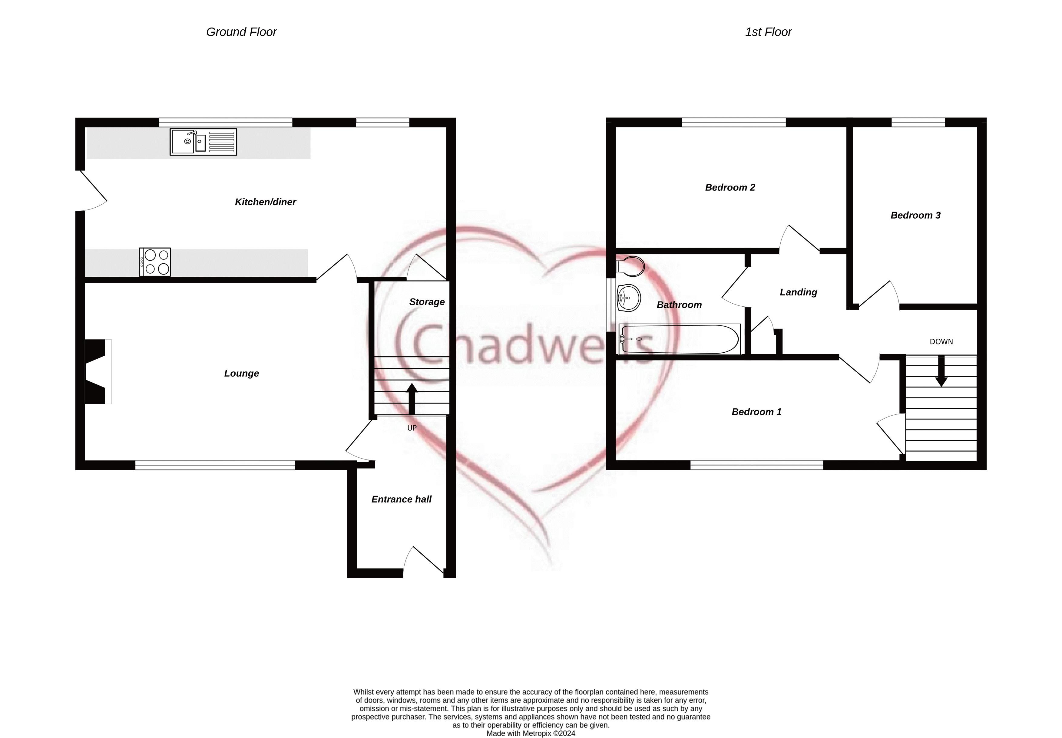 3 bed house for sale in Walesby Lane, Ollerton, NG22 - Property Floorplan