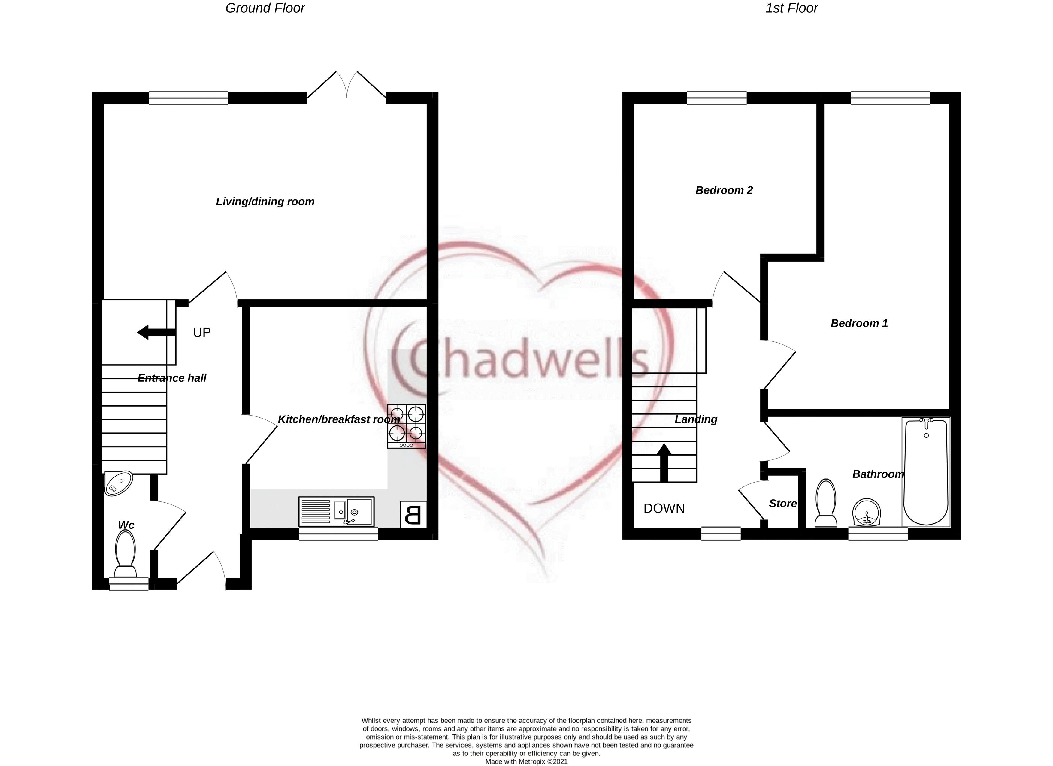 2 bed house for sale in School Lane, Ollerton, NG22 - Property Floorplan