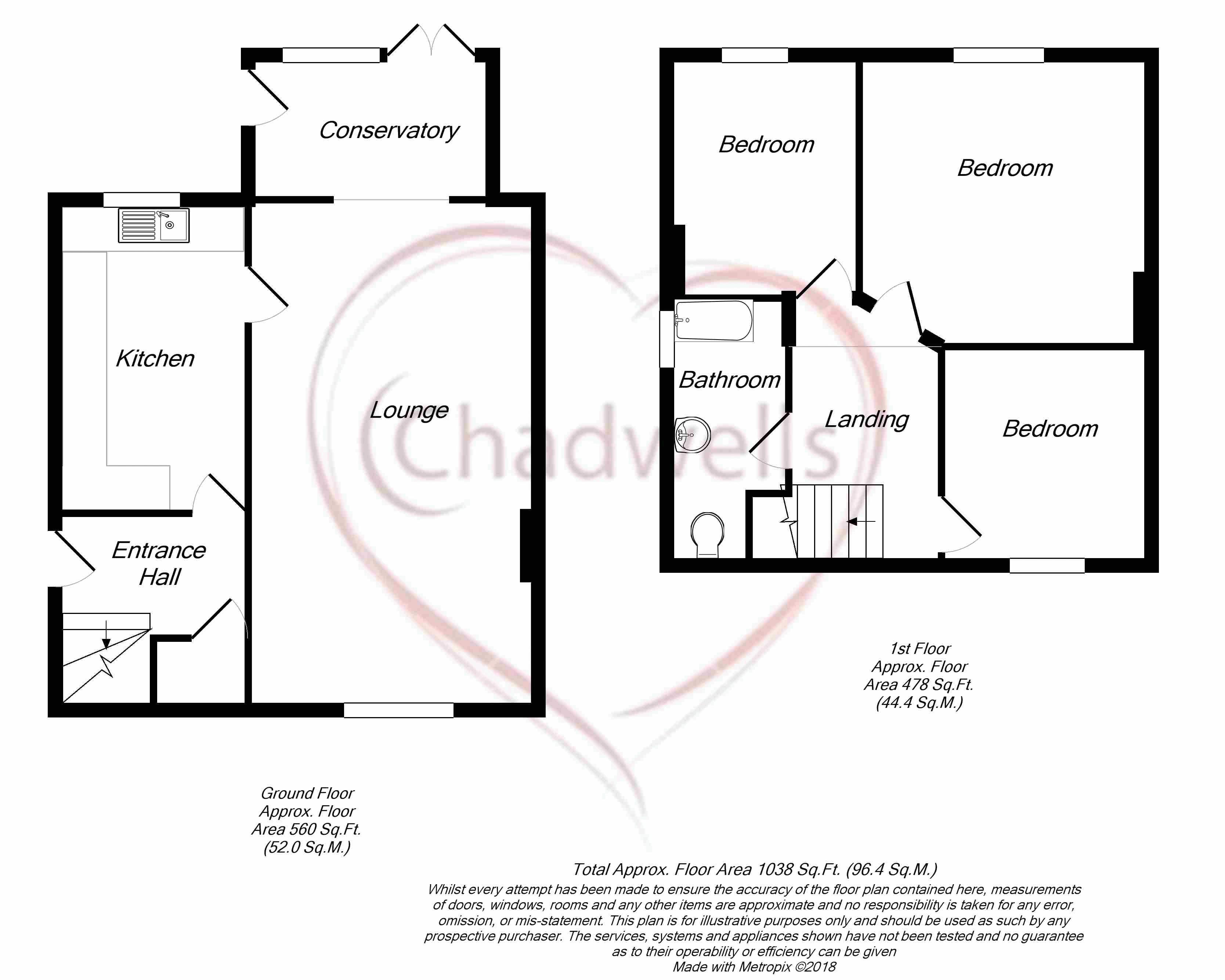 3 bed house for sale in Briar Road, New Ollerton, NG22 - Property Floorplan
