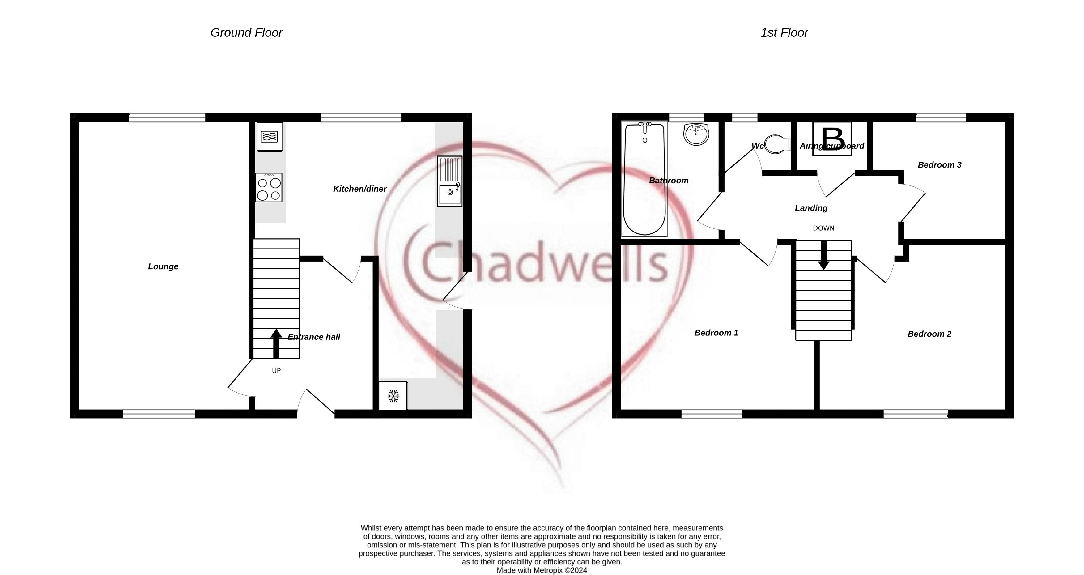 3 bed house for sale in Chestnut Drive, Ollerton, NG22 - Property Floorplan