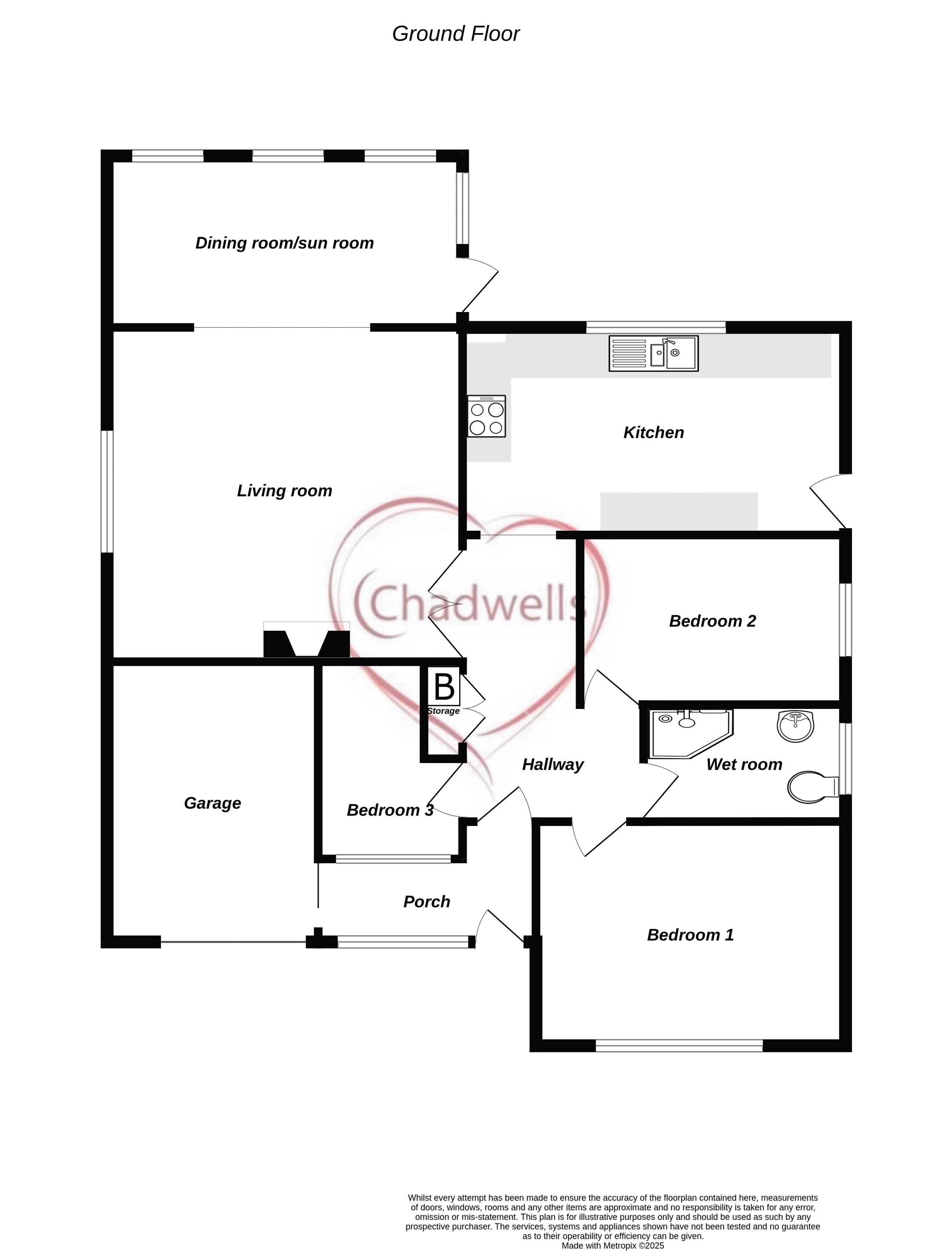 3 bed bungalow for sale in Bescar Lane, Ollerton, NG22 - Property Floorplan