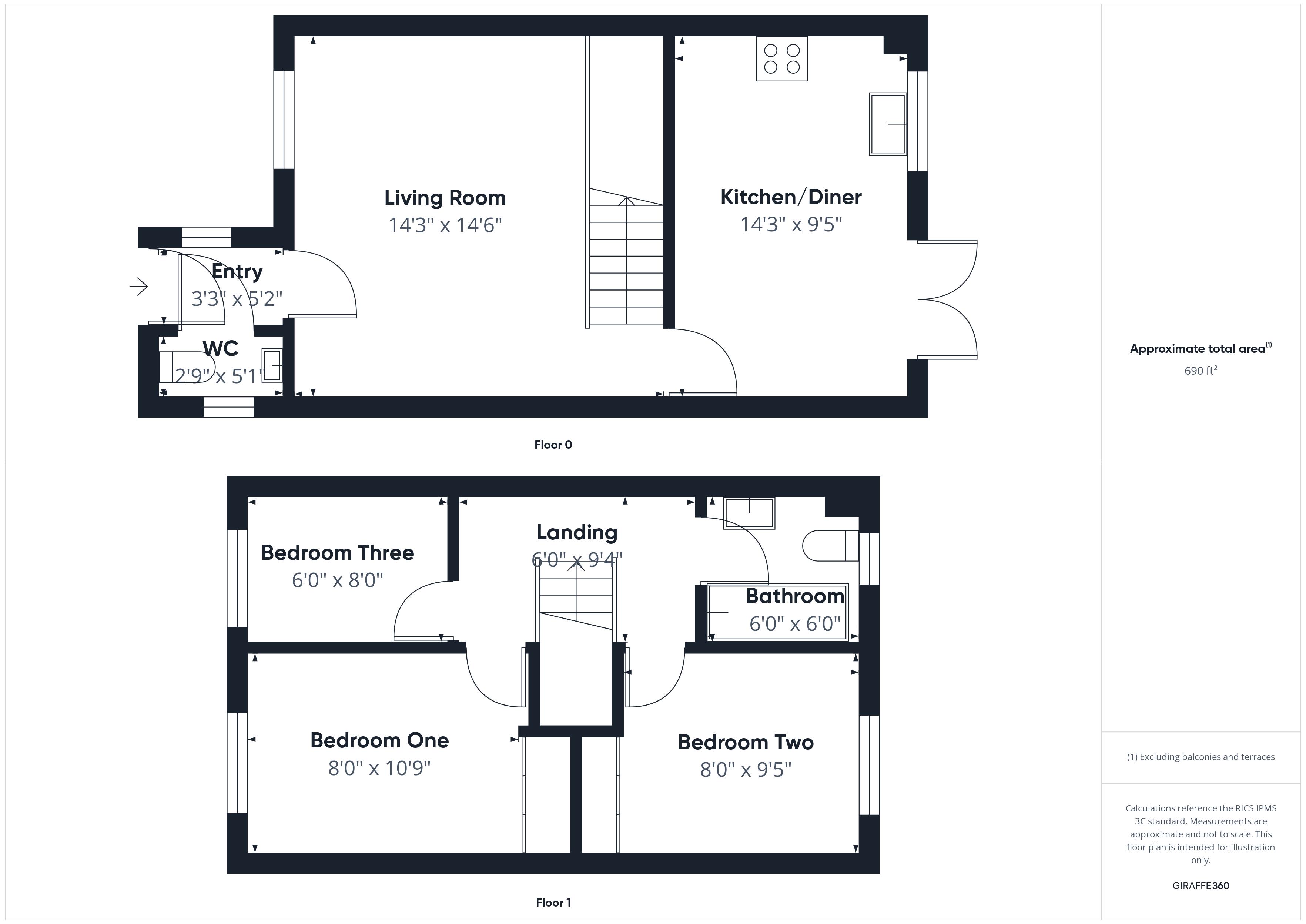3 bed house for sale in Banksman Way, Ollerton, NG22 - Property Floorplan