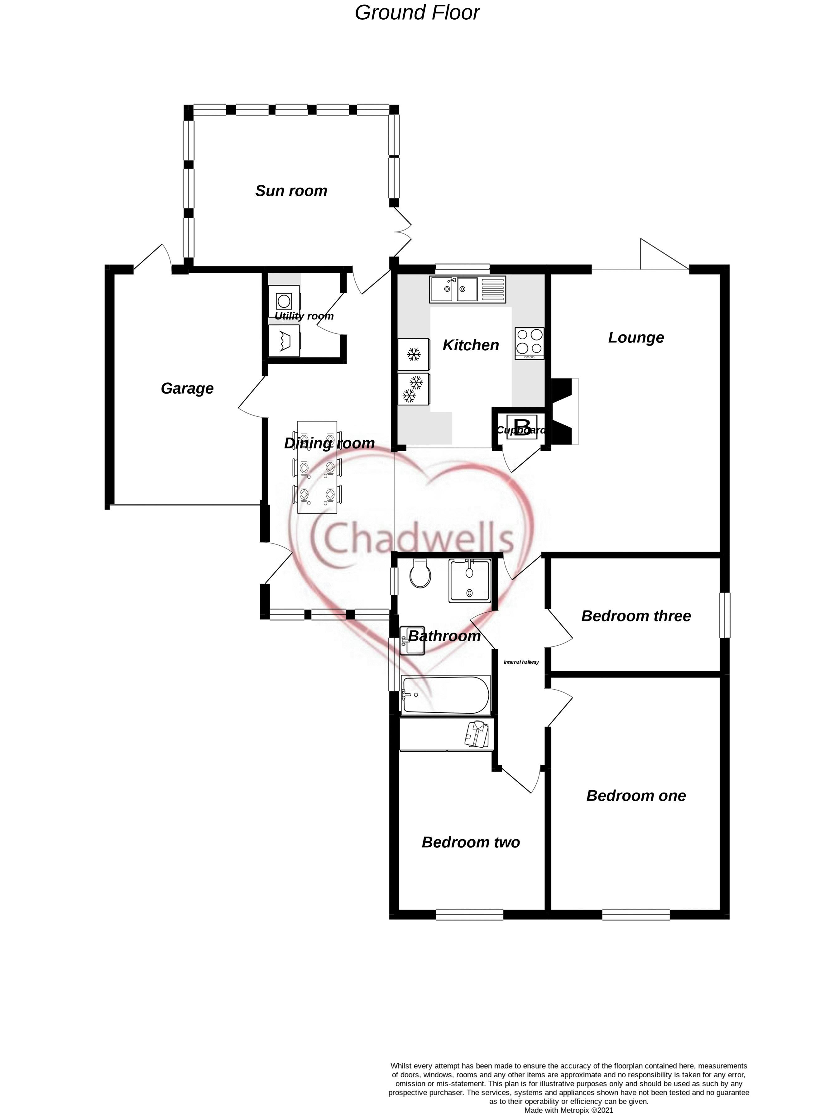 3 bed bungalow for sale in Kingston Drive, Ollerton, NG22 - Property Floorplan