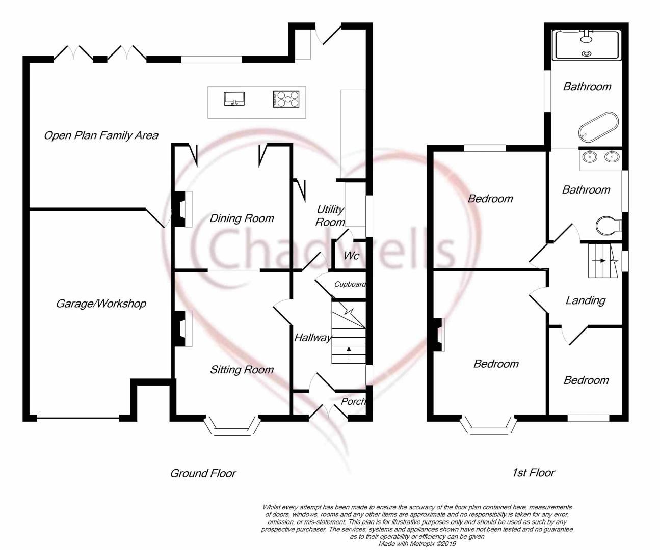 3 bed house for sale in Sherwood Street, Warsop, NG20 - Property Floorplan