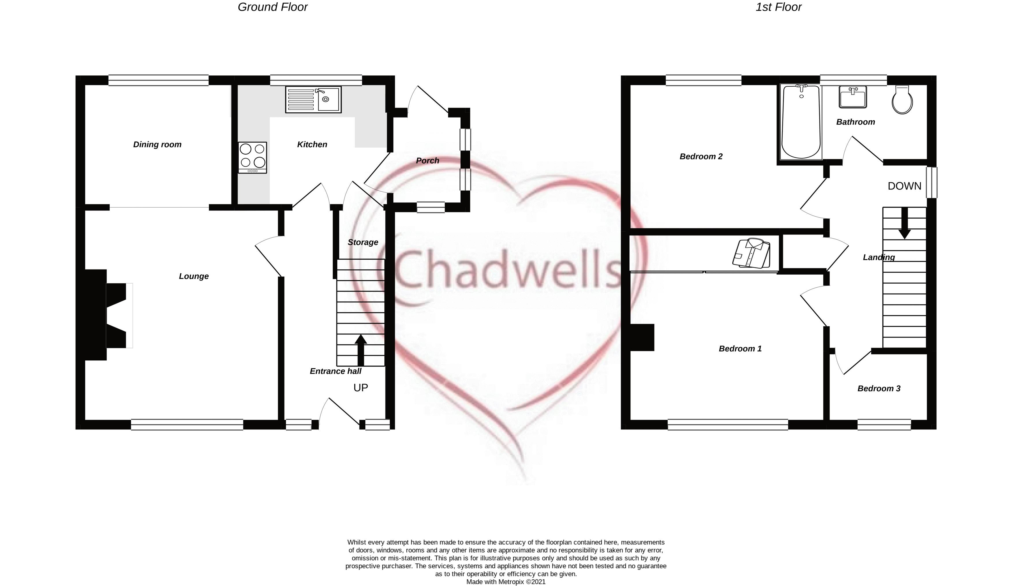 3 bed house for sale in Maltkiln Close, Ollerton, NG22 - Property Floorplan