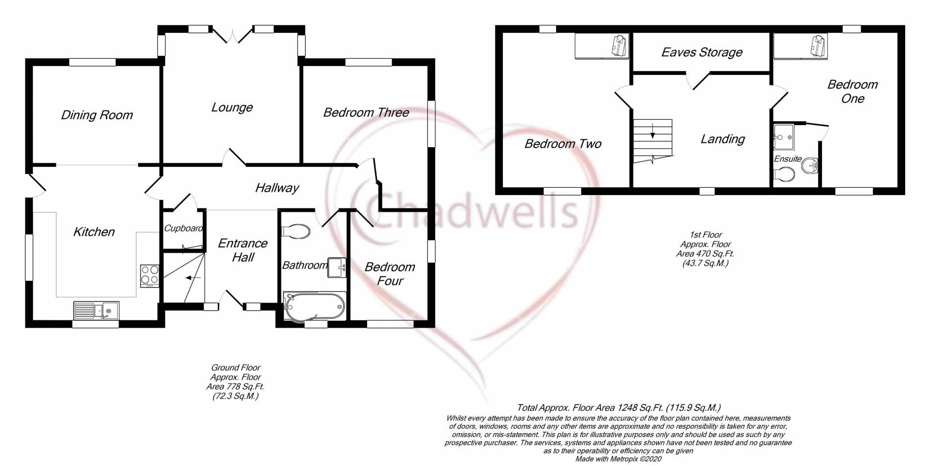 4 bed house for sale in Bowman Place, Wellow, NG22 - Property Floorplan