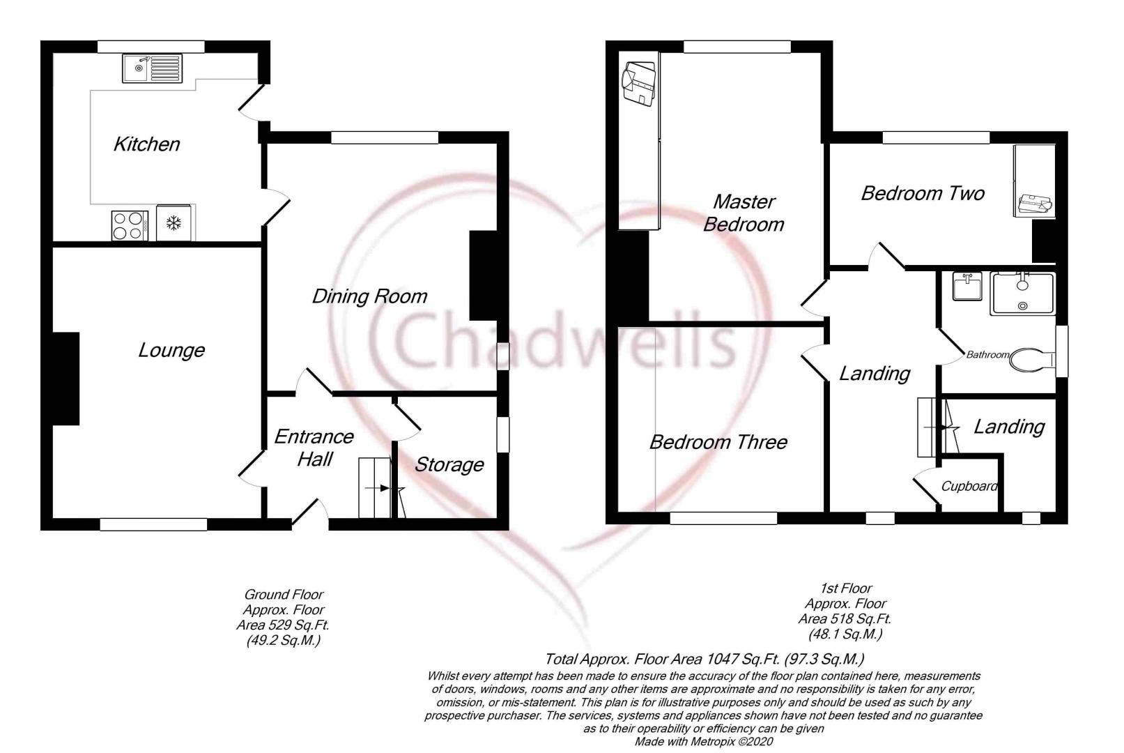3 bed house for sale in Forest Road, New Ollerton, NG22 - Property Floorplan