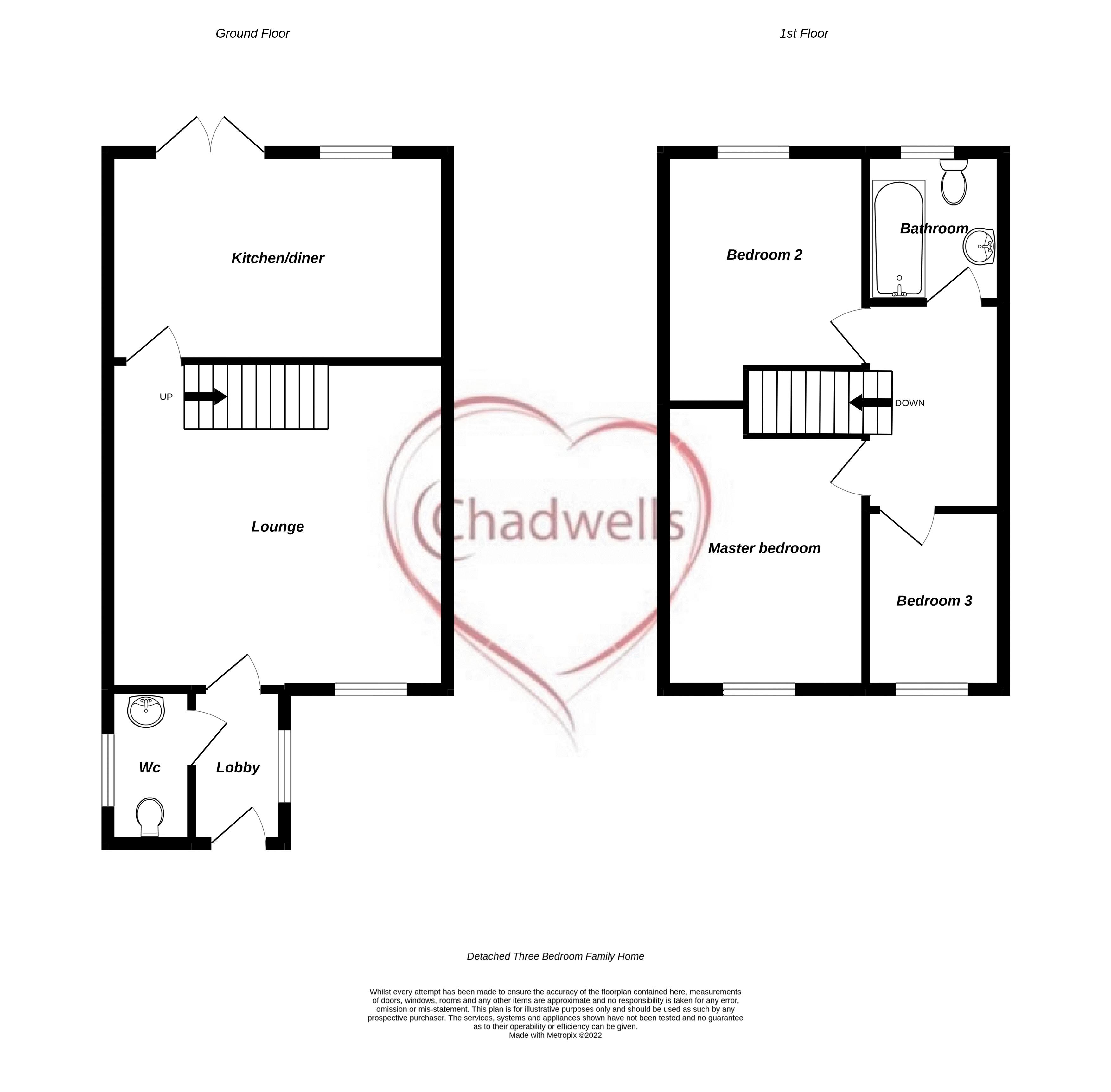 3 bed house for sale in Griffin Road, New Ollerton, NG22 - Property Floorplan