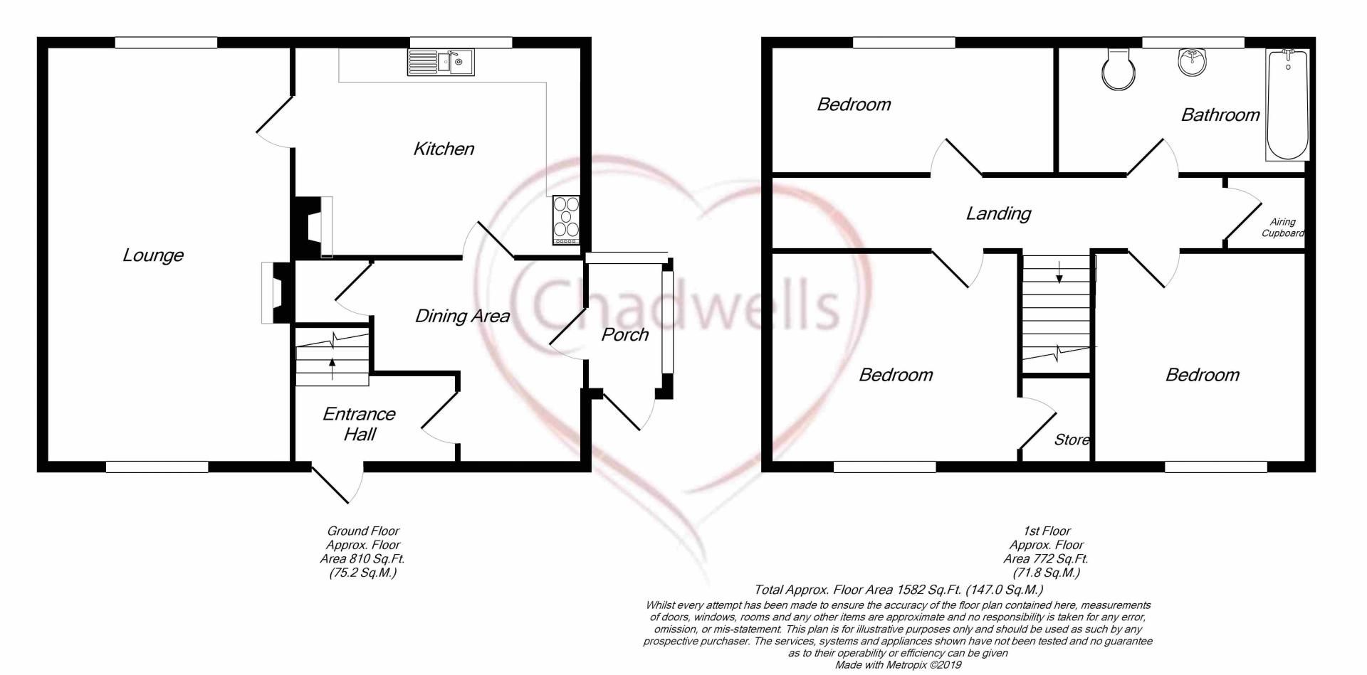 3 bed house for sale in The Markhams, Ollerton , NG22 - Property Floorplan