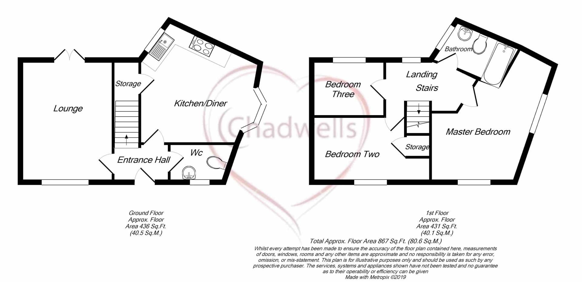 3 bed house for sale in Scarlet Way, Shirebrook, NG20 - Property Floorplan