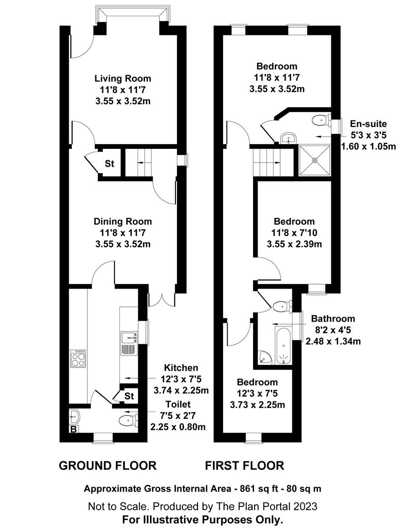 3 bed  for sale in Long Eaton - Property Floorplan