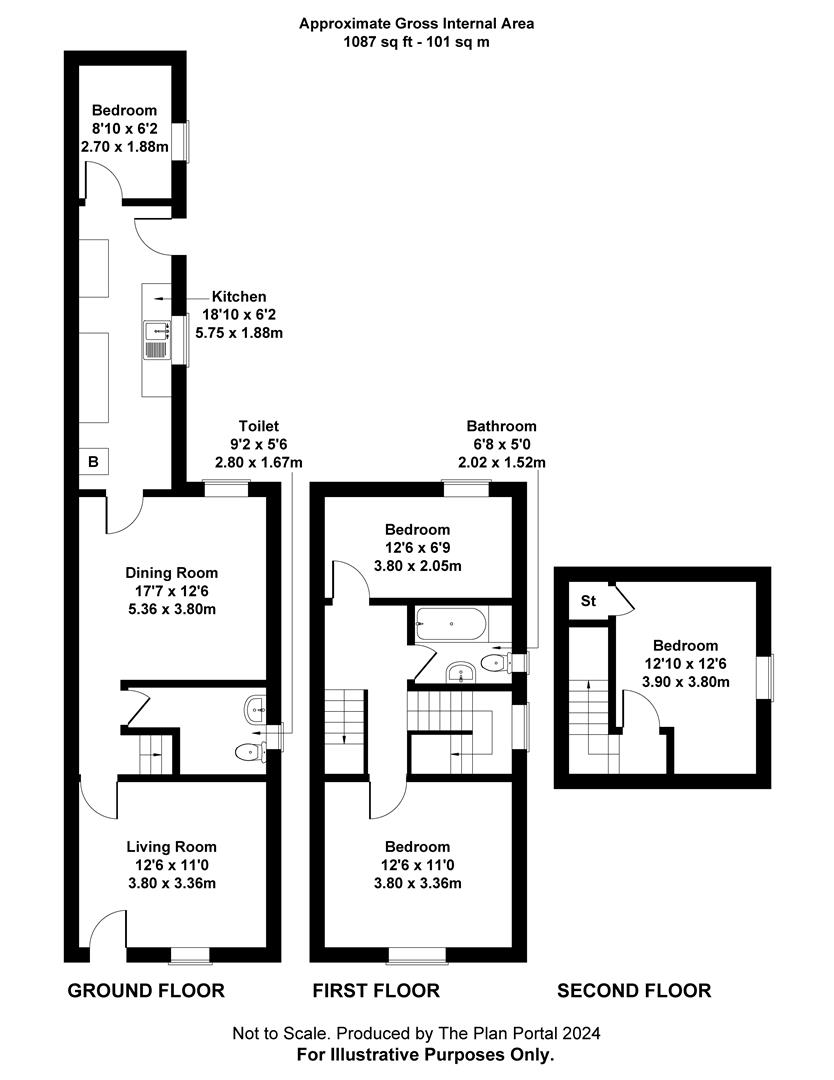 3 bed  to rent - Property Floorplan