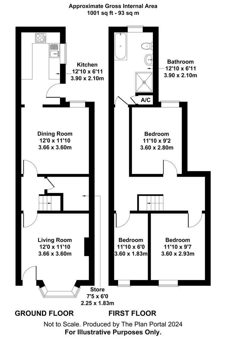 3 bed  for sale - Property Floorplan