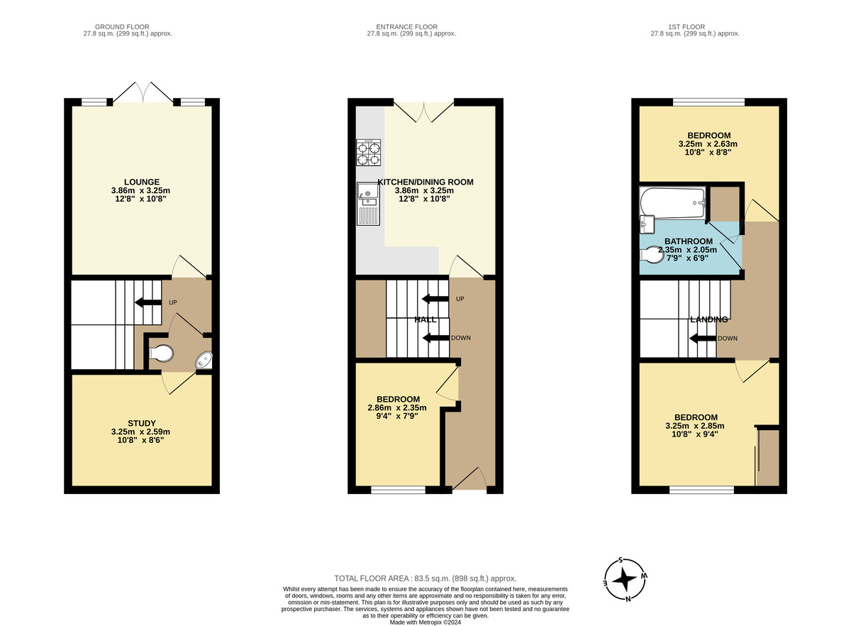 3 bed house to rent in Colleton Mews, St Leonards - Property Floorplan