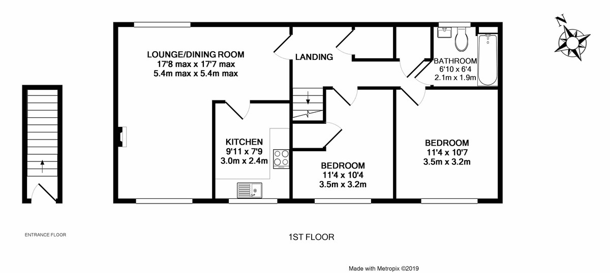 2 bed house to rent in Buckingham Road, Exeter - Property Floorplan