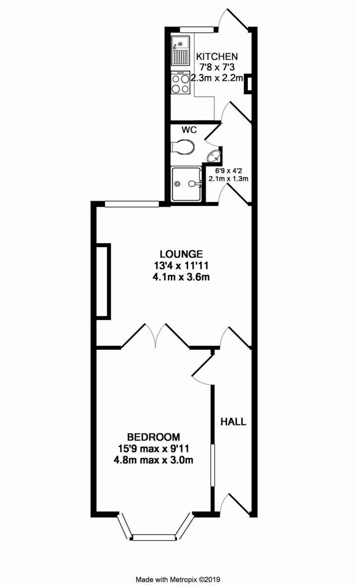 1 bed flat to rent in Regents Park, Heavitree - Property Floorplan
