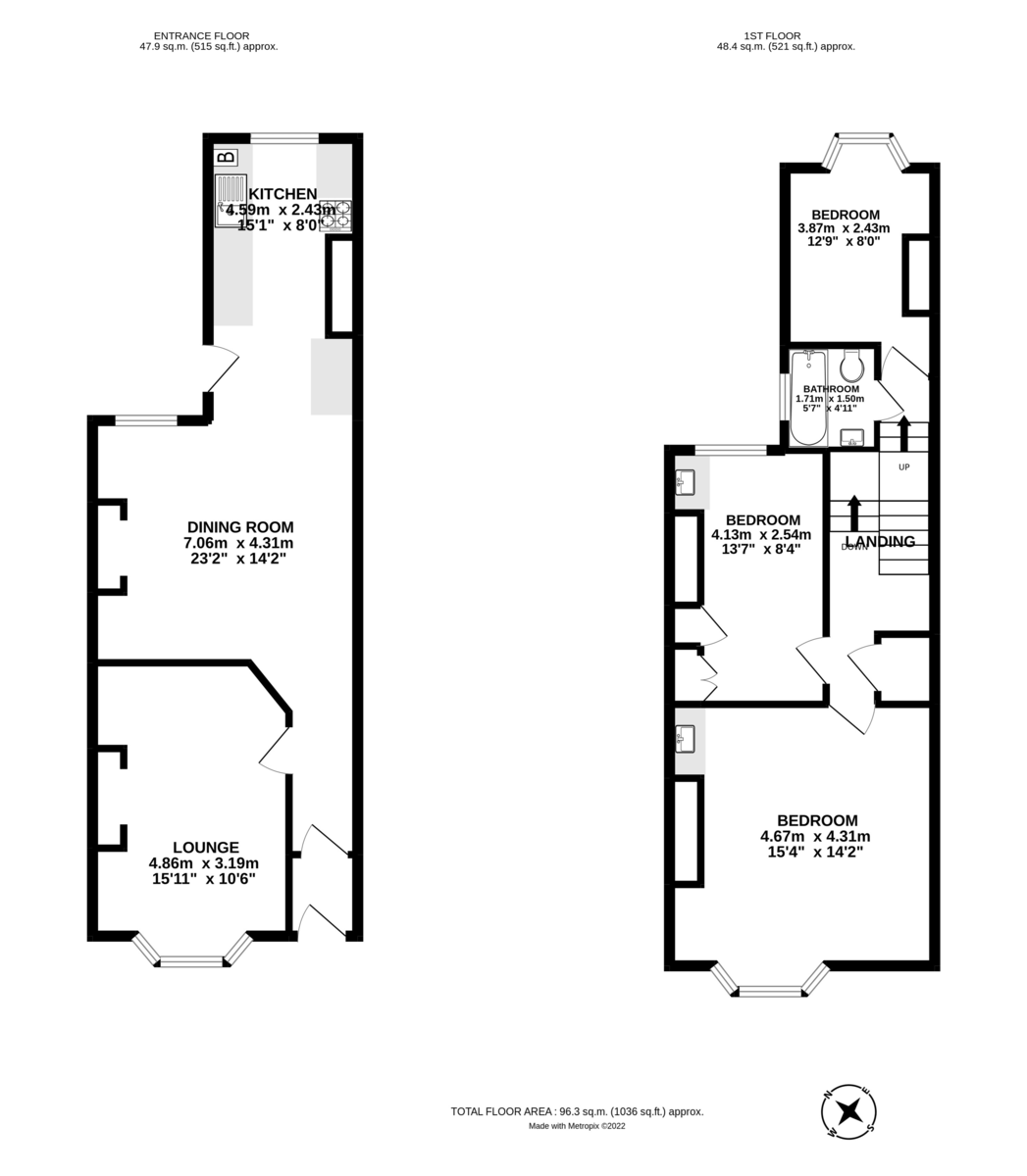 3 bed house to rent in Regents Park, (Main House), Heavitree - Property Floorplan