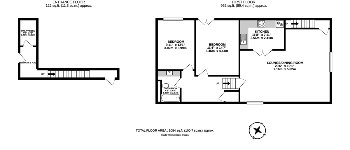 2 bed flat to rent in Kenton, Nr Exeter - Property Floorplan