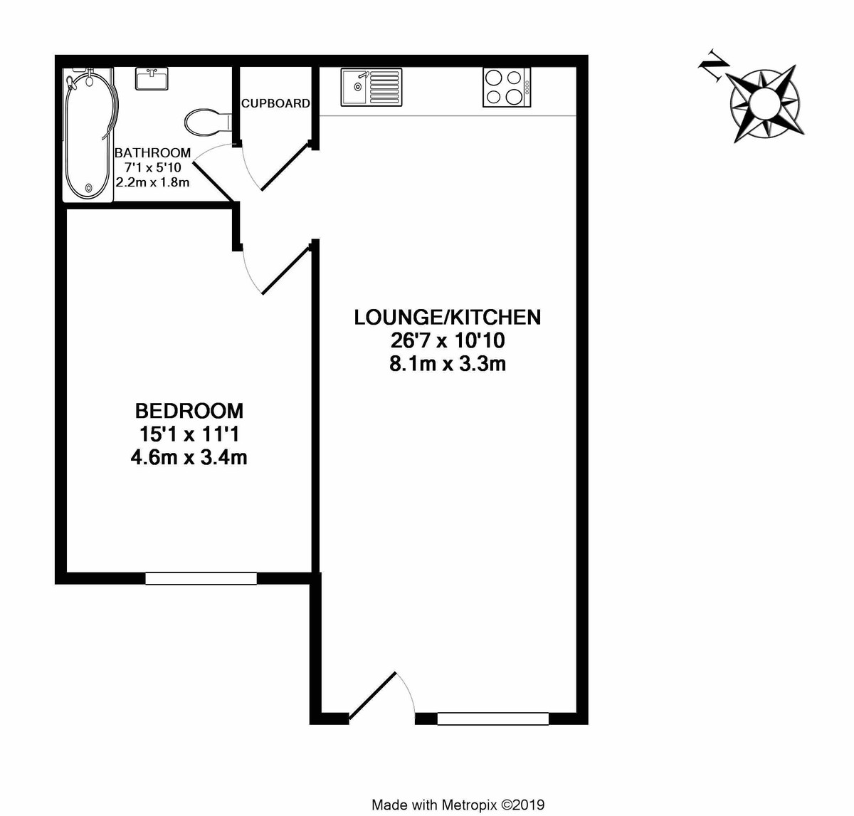 1 bed flat to rent in Friernhay Court - Property Floorplan