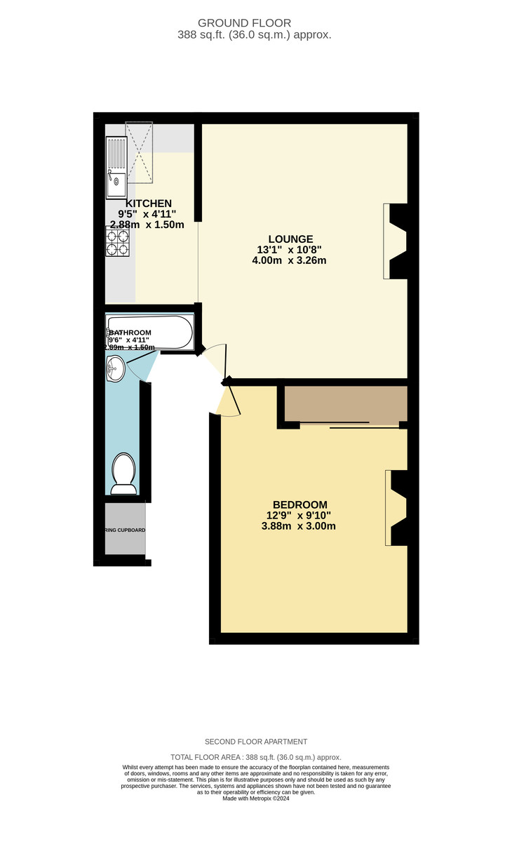 1 bed flat for sale in Raleigh Road, St Leonards - Property Floorplan