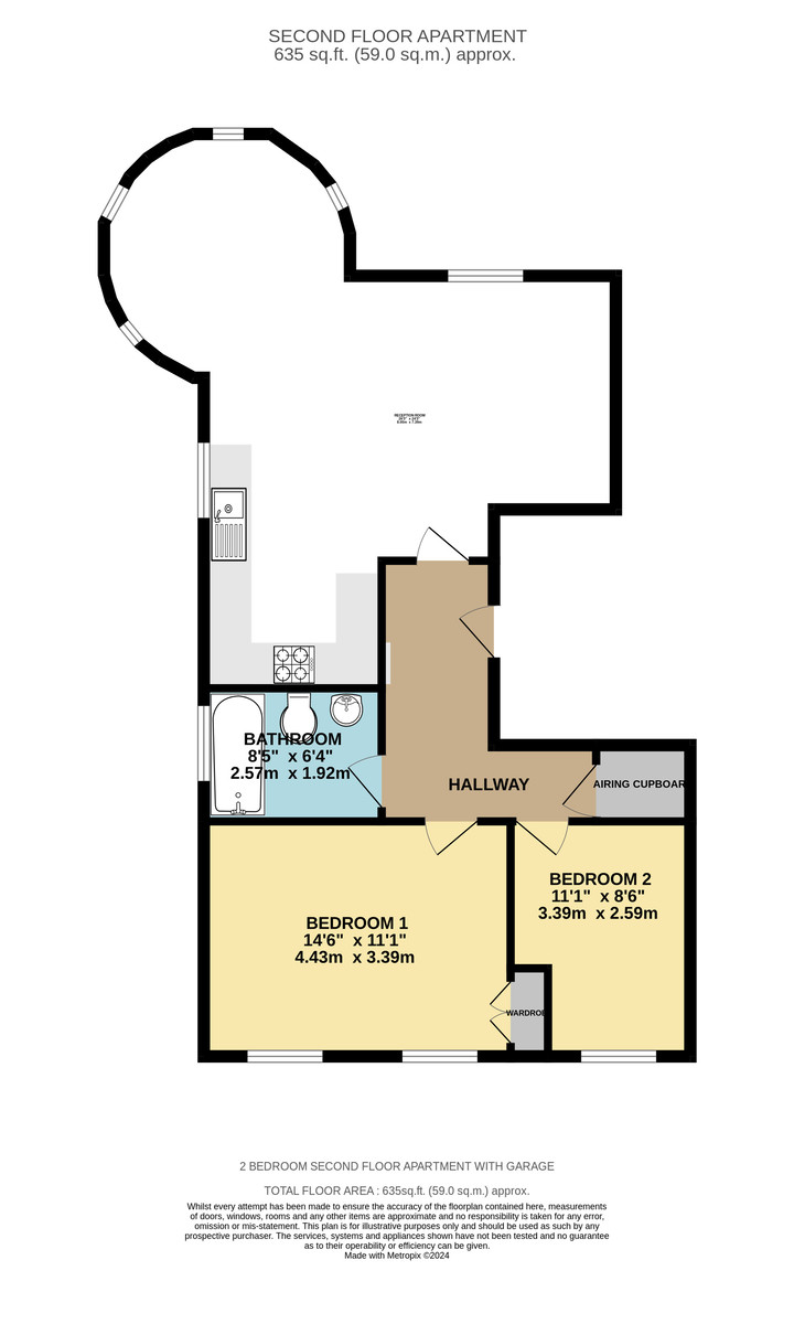 2 bed flat to rent in Gras Lawn, St Leonards, Exeter - Property Floorplan
