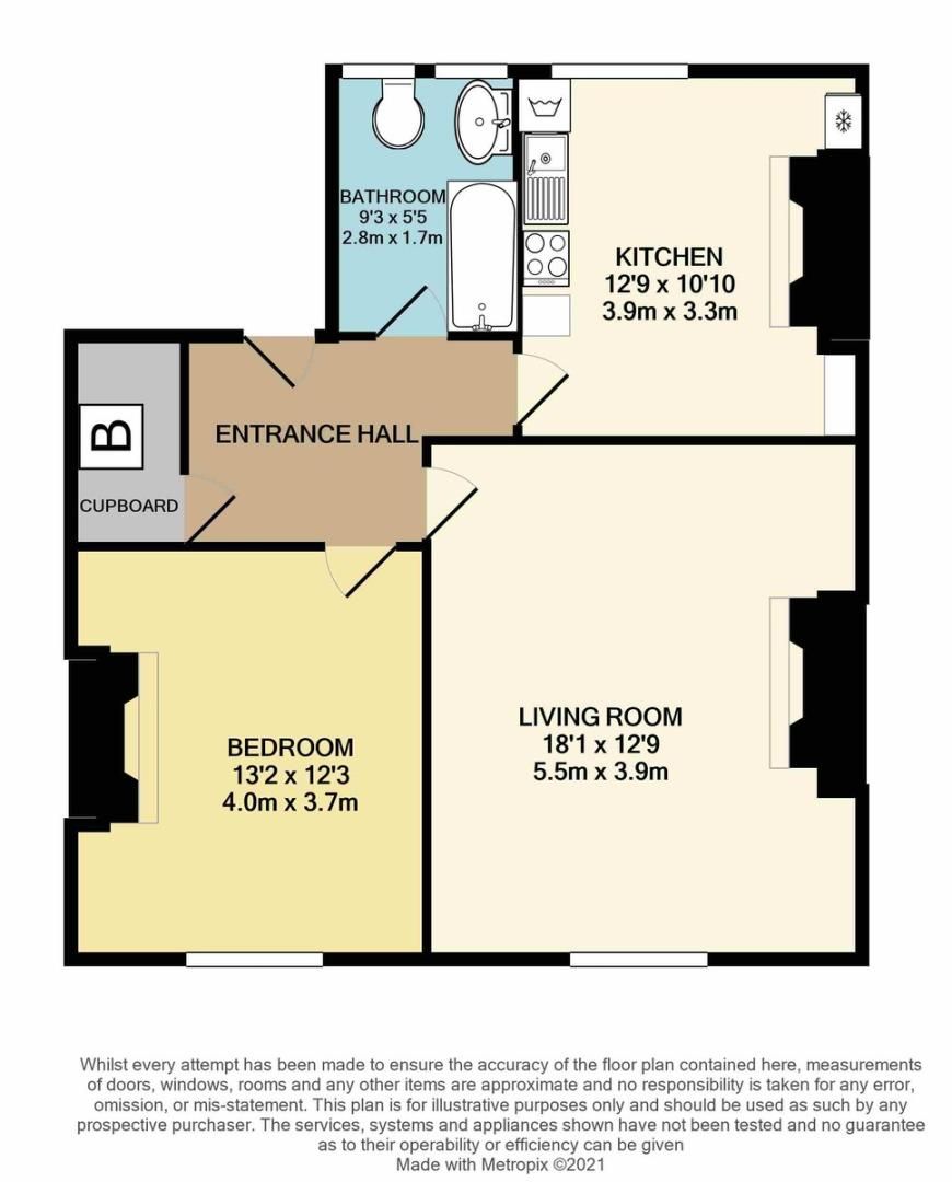 1 bed flat to rent in Elm Grove Road, Exeter - Property Floorplan