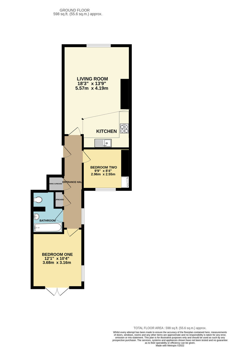 2 bed flat for sale in Northernhay Place, Exeter - Property Floorplan