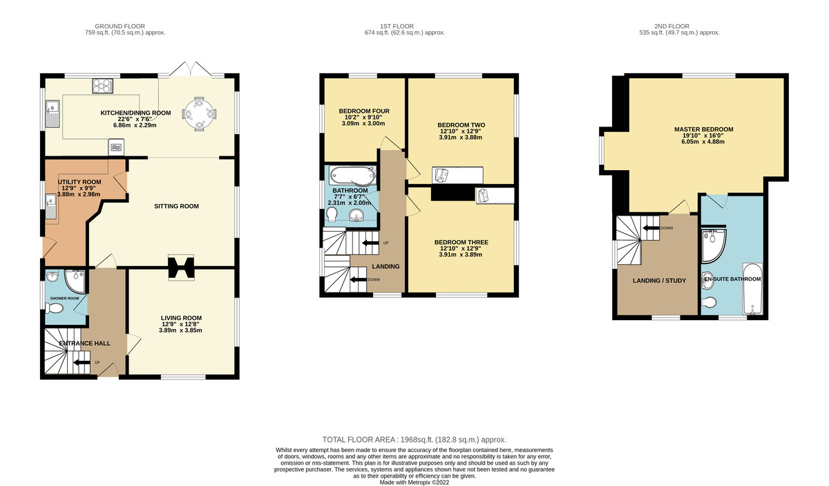 4 bed house for sale in Barnfield, Crediton - Property Floorplan