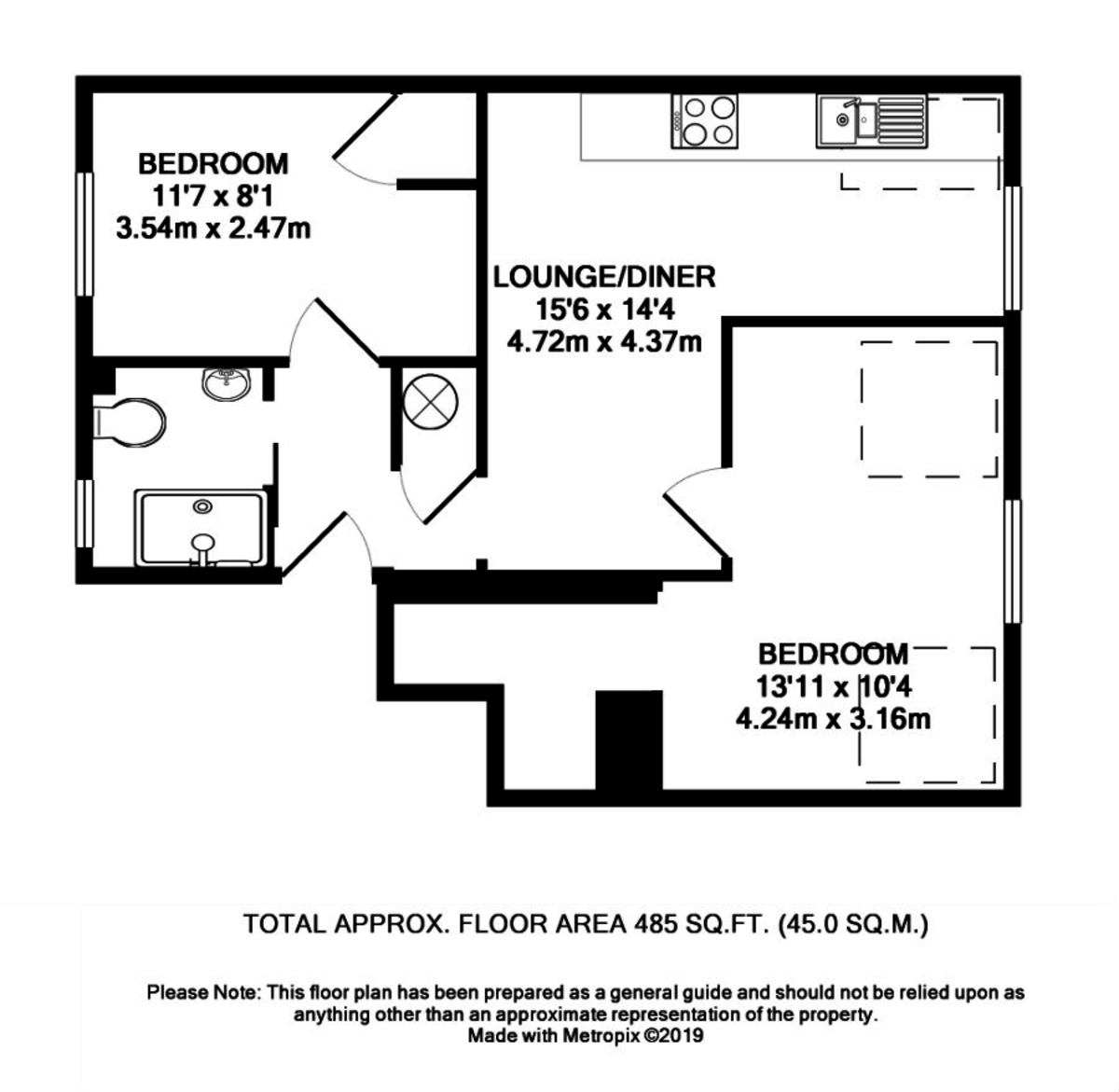 2 bed flat to rent - Property Floorplan