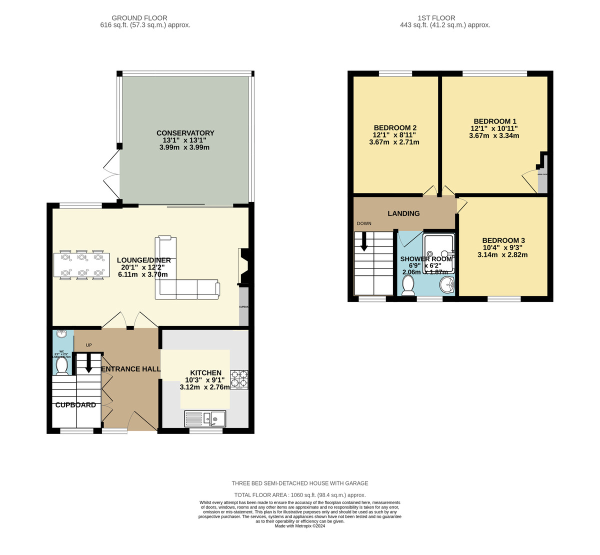 3 bed house for sale in Hawthorn Road, Crediton - Property Floorplan