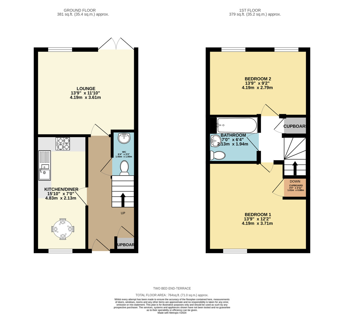 2 bed house to rent in 61 Quarry Heights - Property Floorplan